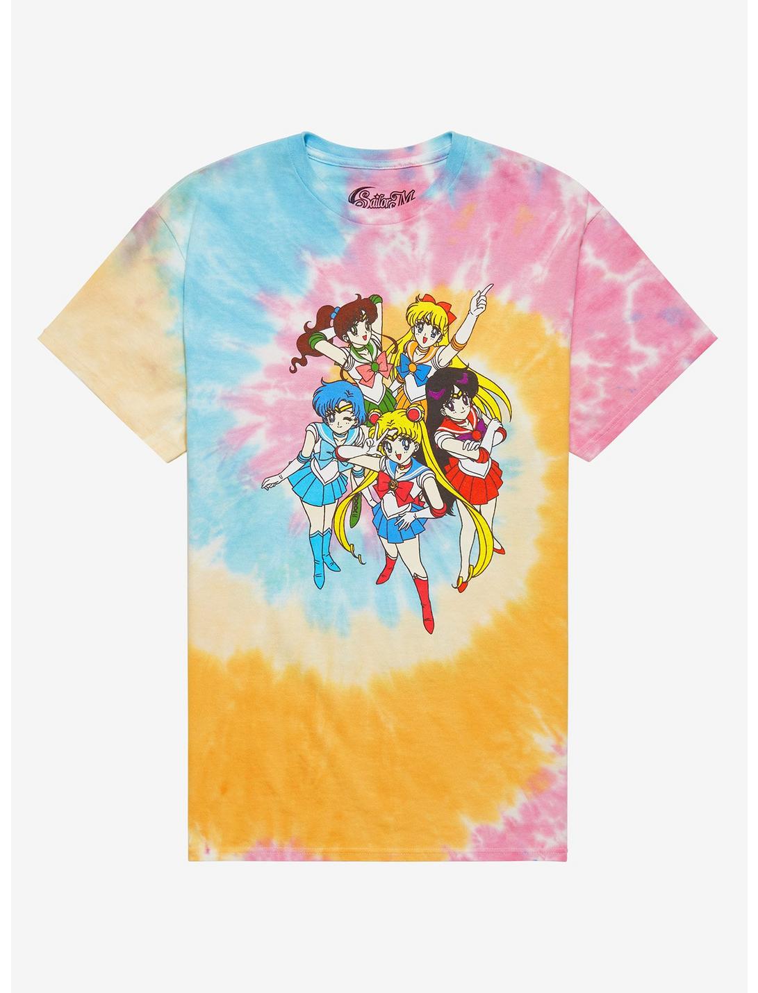 Pretty Guardian Sailor Moon Sailor Guardians Group Portrait Tie-Dye T-Shirt - BoxLunch Exclusive, TIE DYE, hi-res