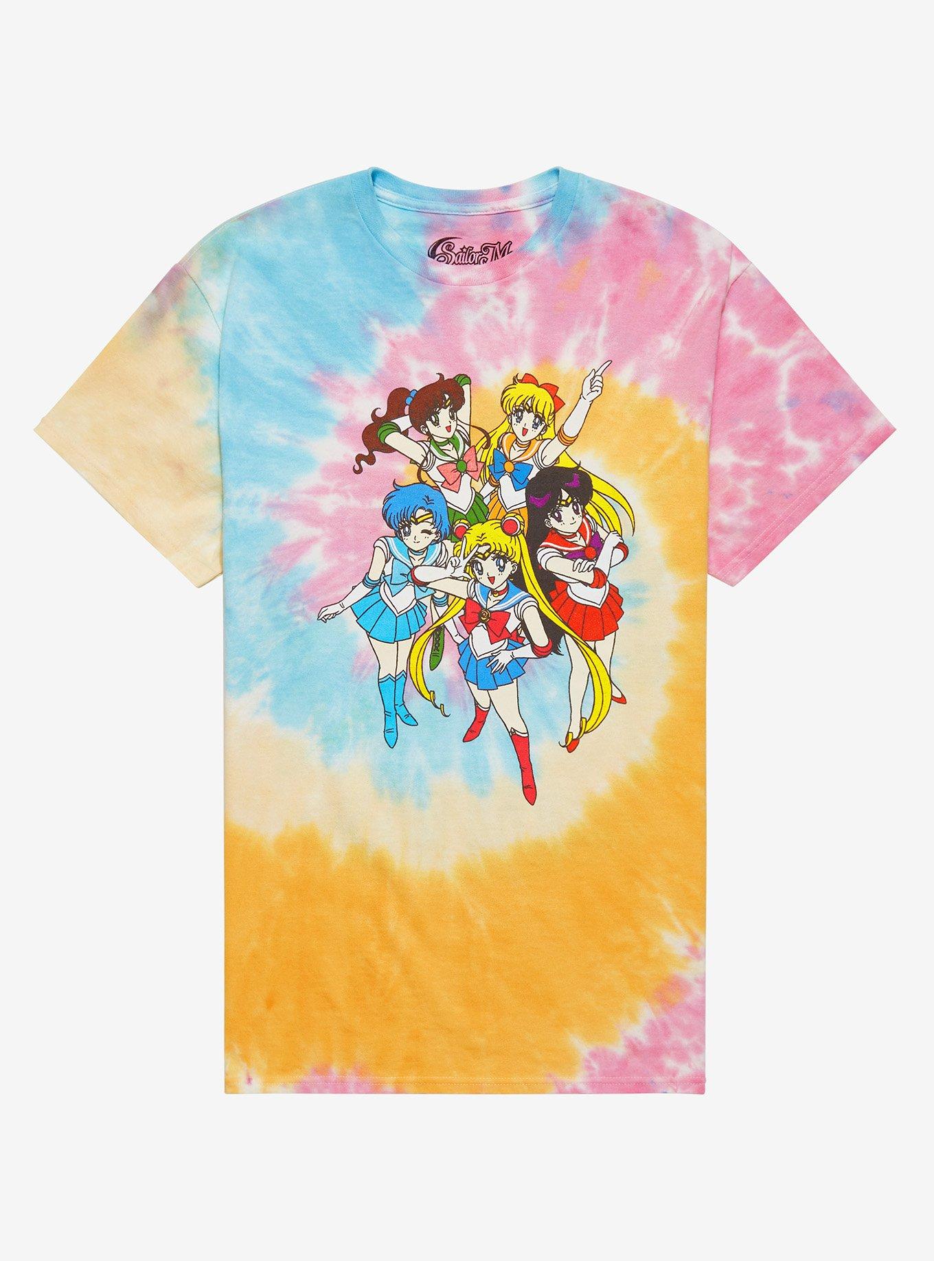 Pretty Guardian Sailor Moon Sailor Guardians Group Portrait Tie-Dye T-Shirt - BoxLunch Exclusive, TIE DYE, hi-res