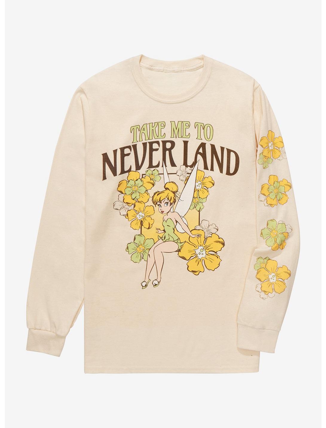 Disney Peter Pan Tinker Bell Neverland Long Sleeve T-Shirt - BoxLunch Exclusive , NATURAL, hi-res
