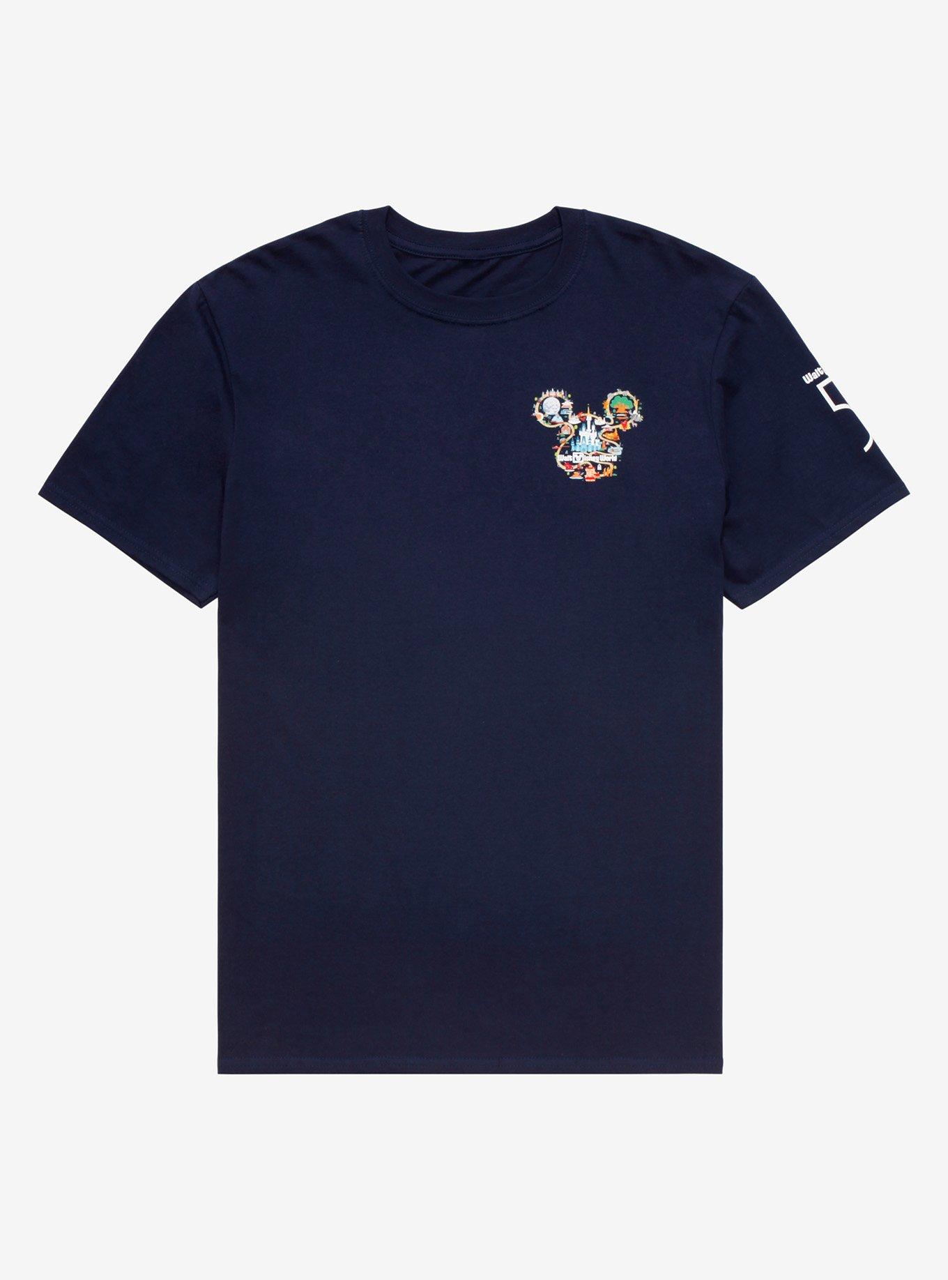 Disney Walt Disney World 50th Anniversary Mickey Mouse Map & Attractions  T-Shirt - BoxLunch Exclusive