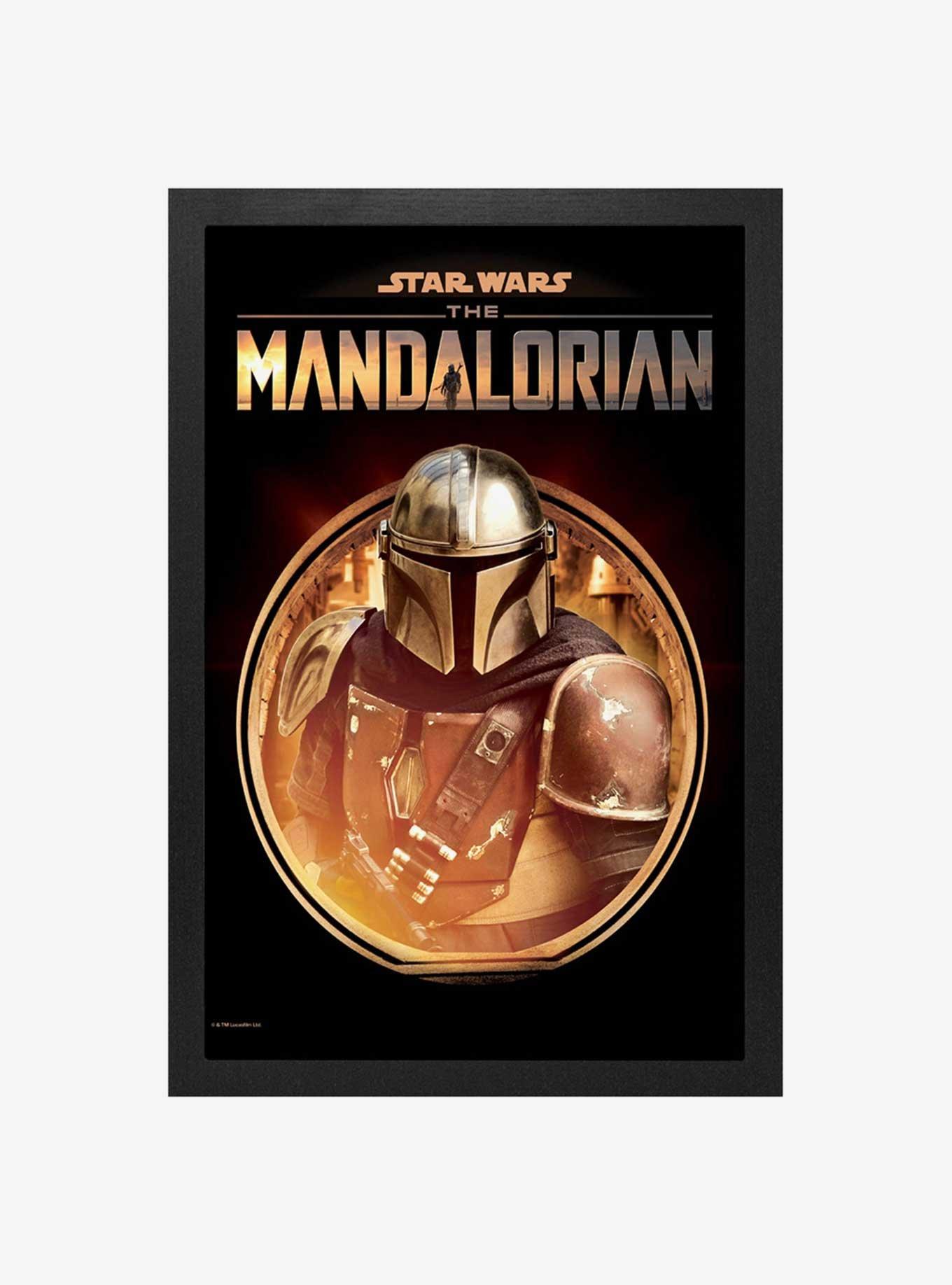 Star Wars The Mandalorian Circle Framed Wood Wall Art, , hi-res