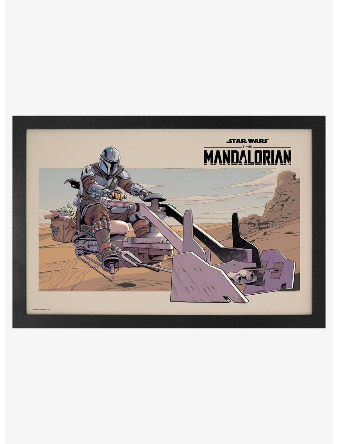 Star Wars The Mandalorian Speeder Bike Framed Wood Wall Art, , hi-res
