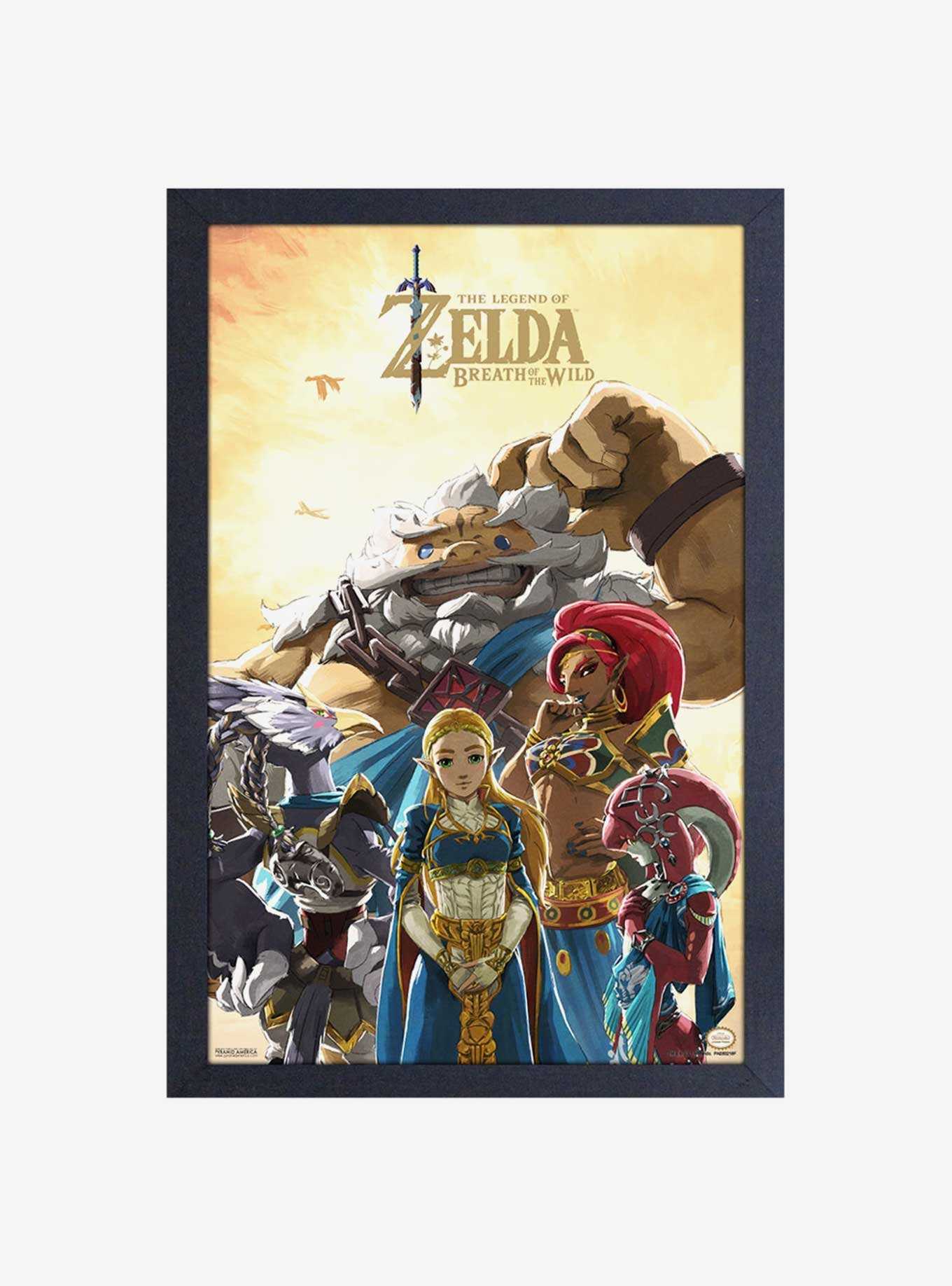 Nintendo Legend of Zelda Breath of the Wild Zelda & Champions Framed Wood Wall Art, , hi-res