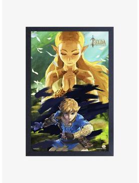 Plus Size Nintendo Legend of Zelda Breath of the Wild Zelda & Link Framed Wood Wall Art, , hi-res