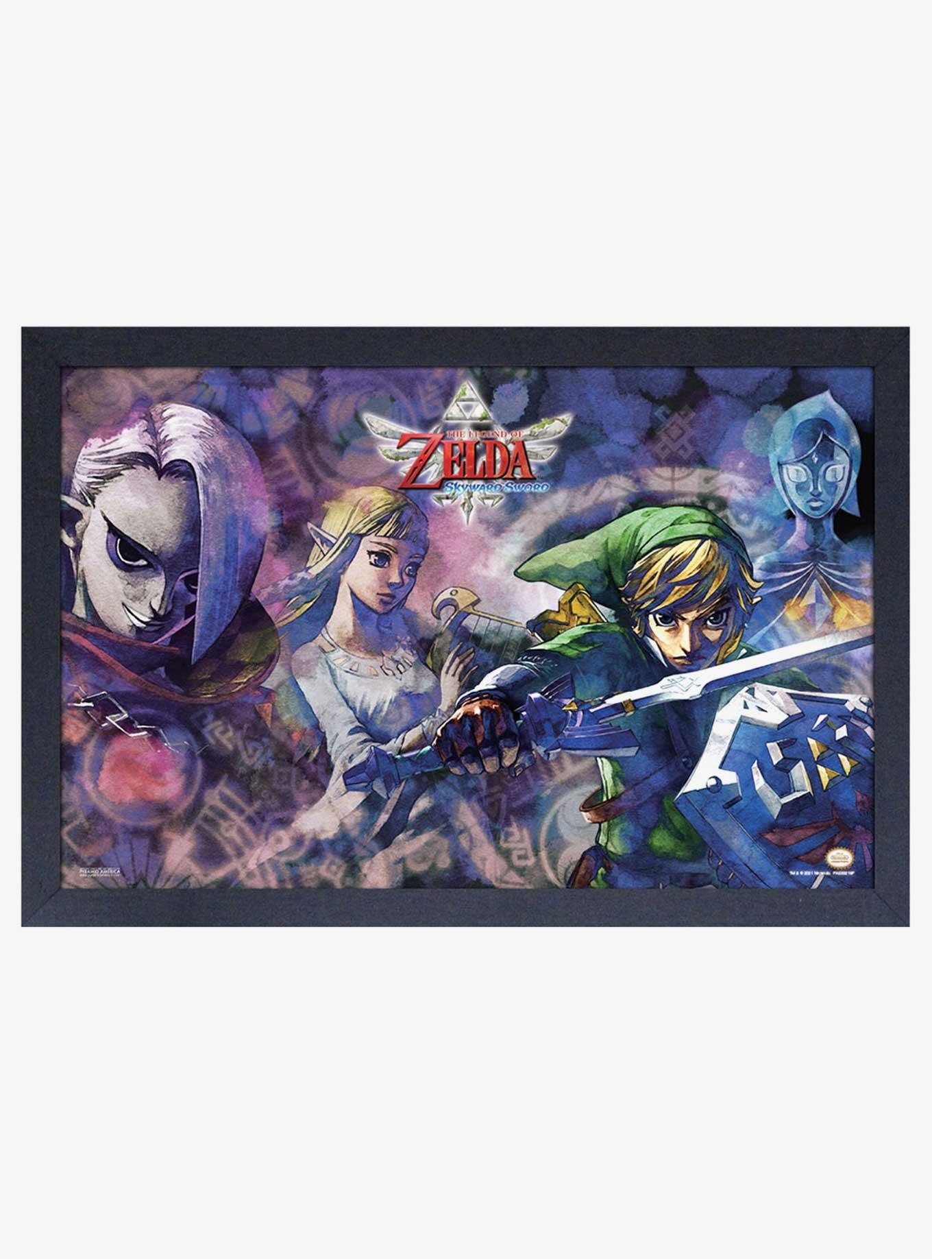 Nintendo Legend of Zelda Skyward SwordLink Zelda Ghirahim Fi Framed Wood Wall Art