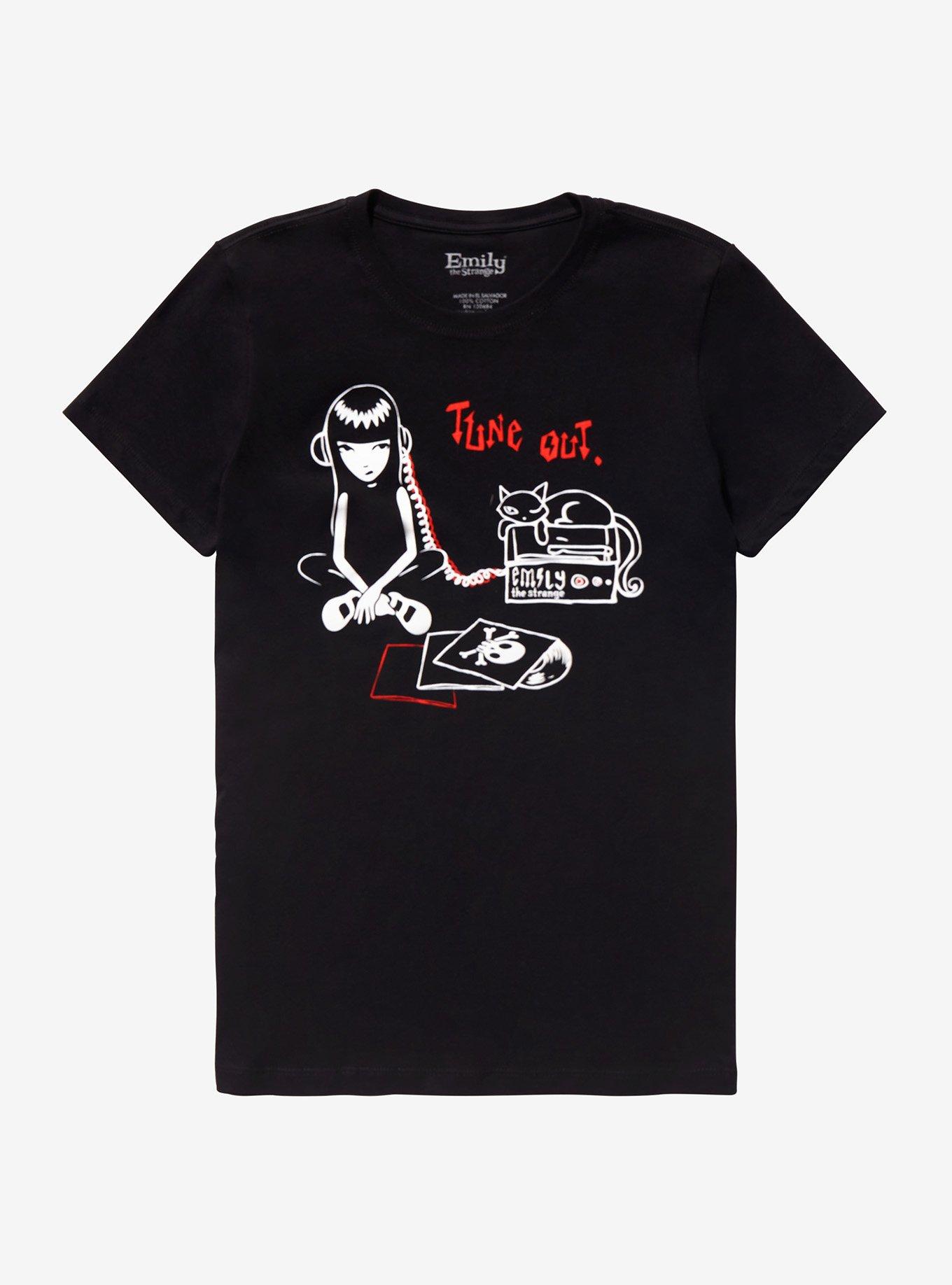 Emily The Strange Tune Out Girls T-Shirt, MULTI, hi-res