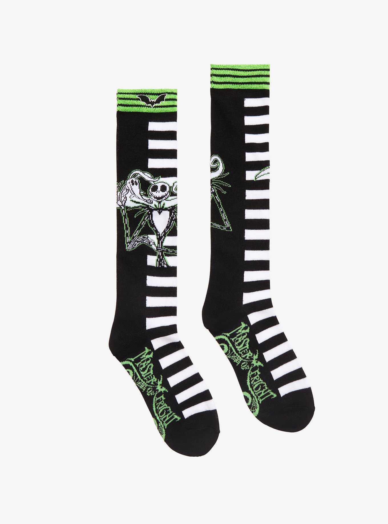 The Nightmare Before Christmas Jack Stripe Knee-High Socks, , hi-res