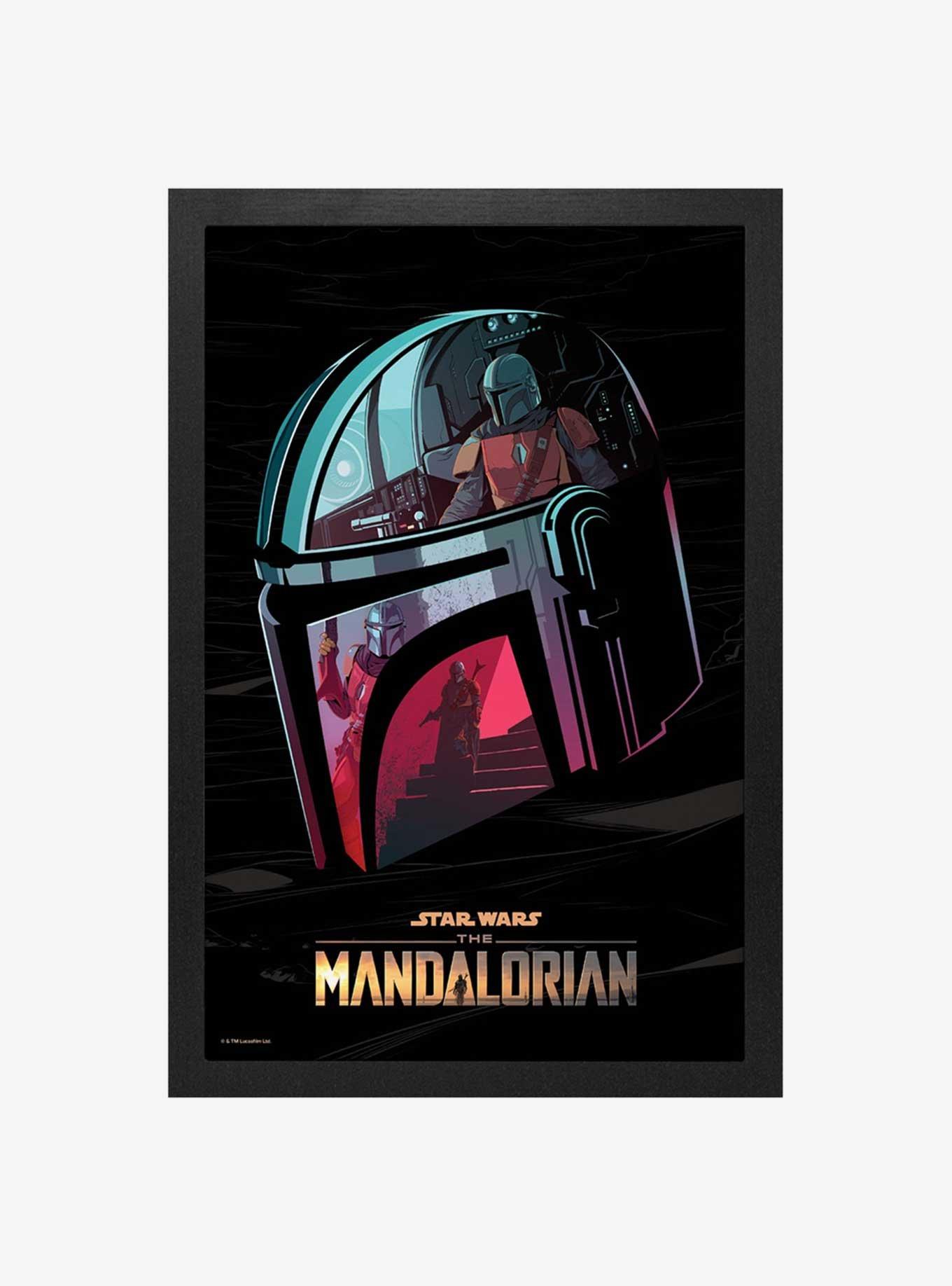 Star Wars The Mandalorian Helmet Scenes Framed Wood Wall Art, , hi-res