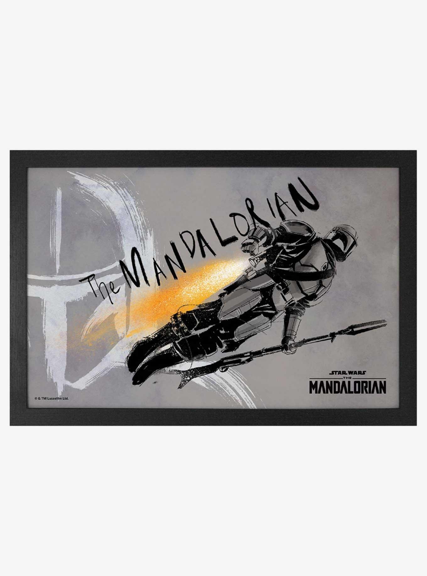 Star Wars The Mandalorian Rocket Fly Framed Wood Wall Art, , hi-res