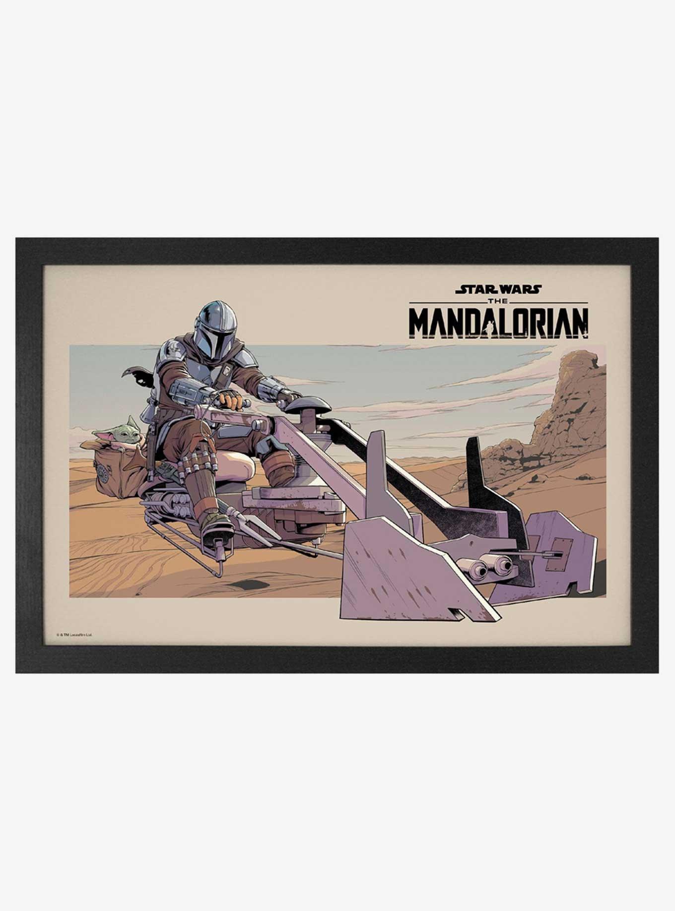 Star Wars The Mandalorian Speeder Bike Framed Wood Wall Art, , hi-res