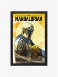 Star Wars The Mandalorian With Child Yellow Framed Wood Wall Art, , hi-res