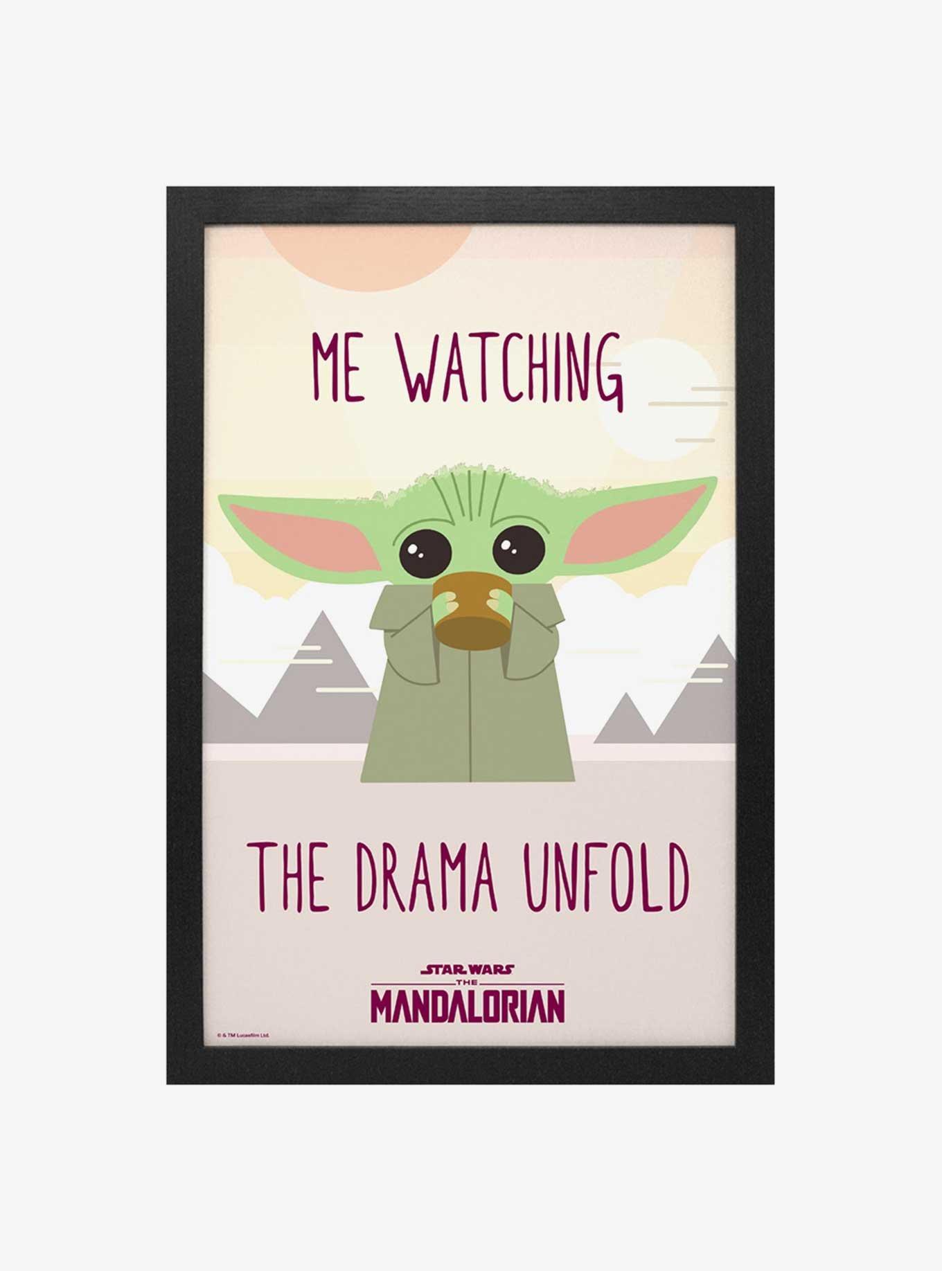 Star Wars The Mandalorian Watching the Drama Framed Wood Wall Art, , hi-res