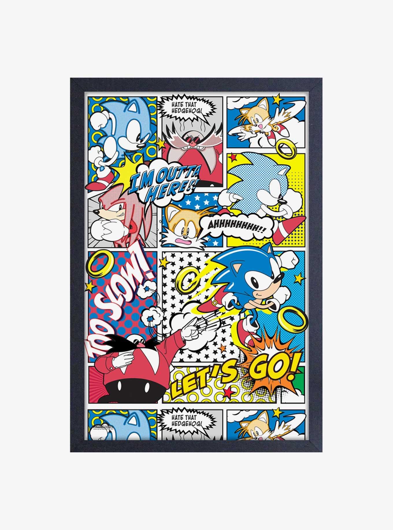 Sonic the Hedgehog Comic Framed Wood Wall Art, , hi-res