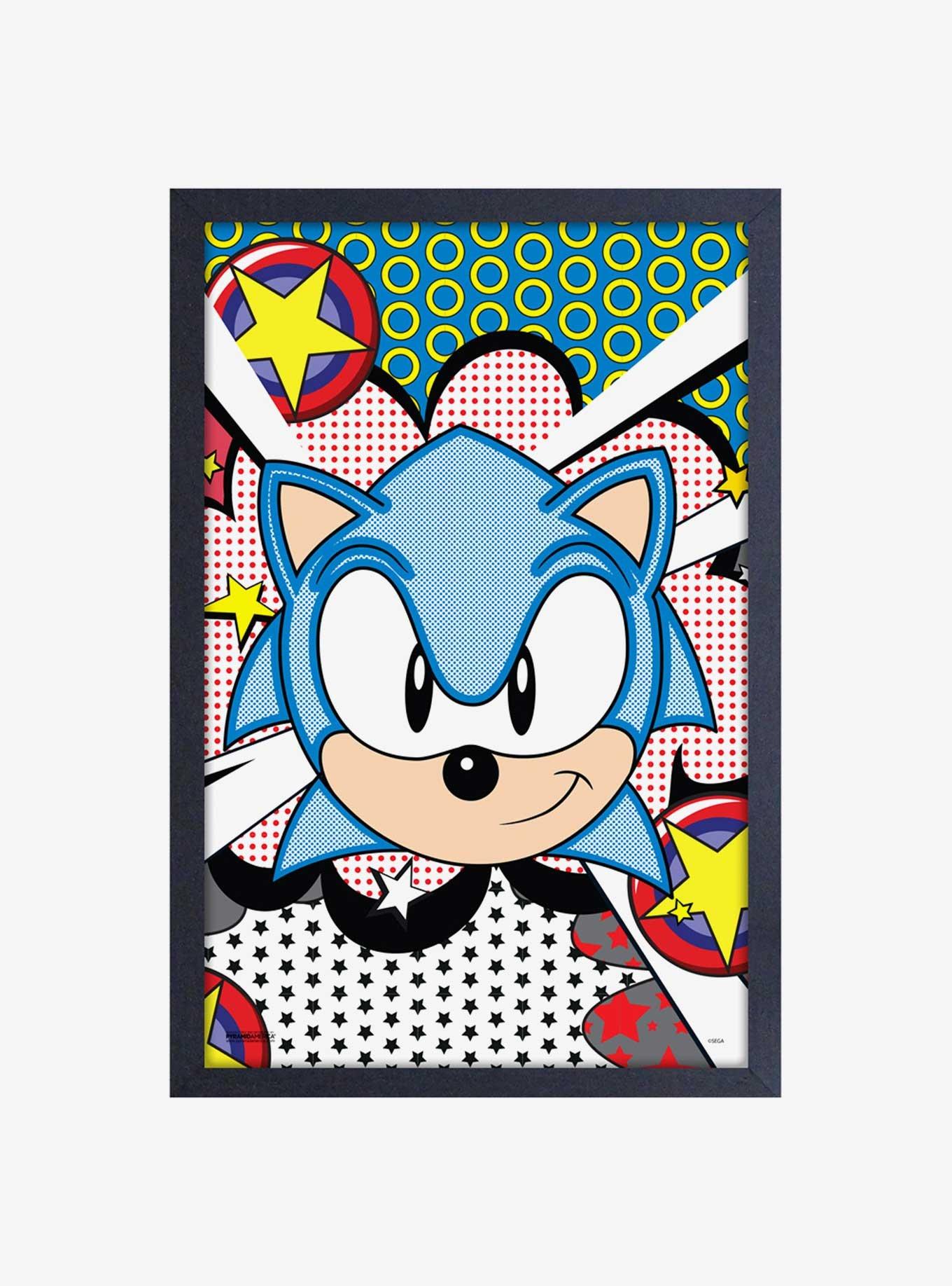 Sonic the Hedgehog Halftone Framed Wood Wall Art, , hi-res
