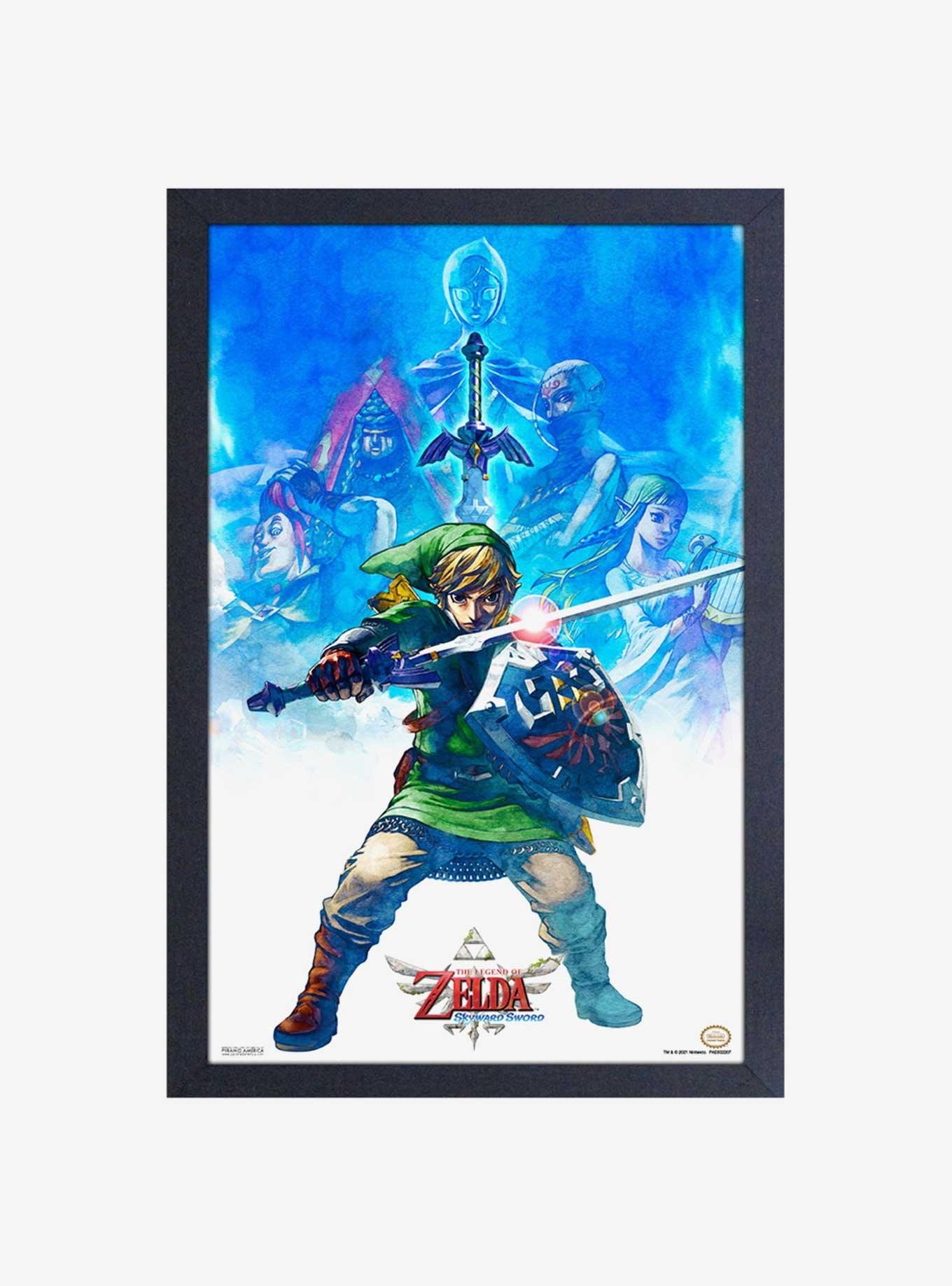 Nintendo Legend of Zelda Breath of the Wild Zelda & Champions Link Defense Pose Framed Wood Wall Art, , hi-res