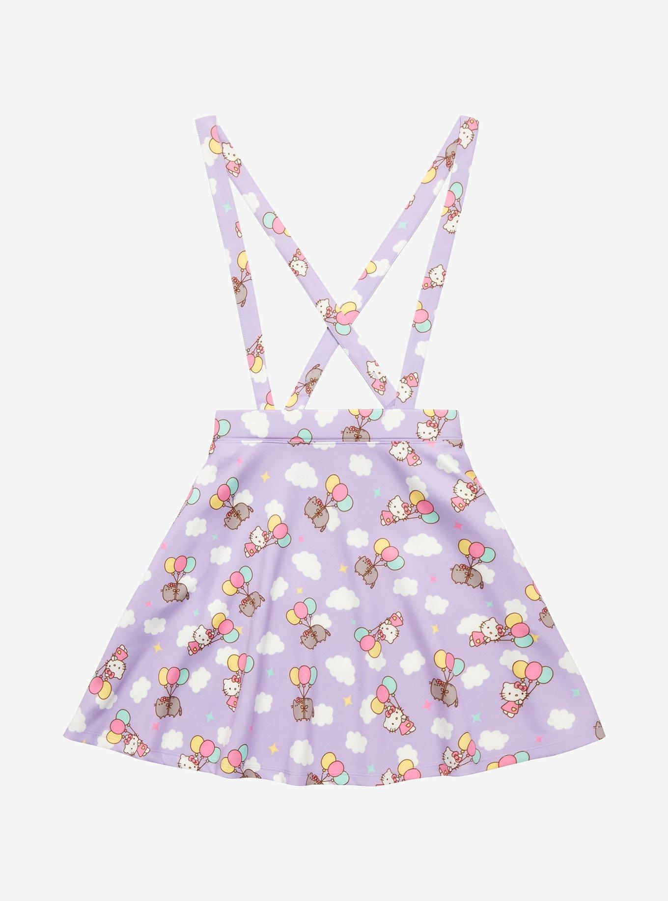 Hello Kitty X Pusheen Lavender Suspender Skirt Plus Size, MULTI, hi-res