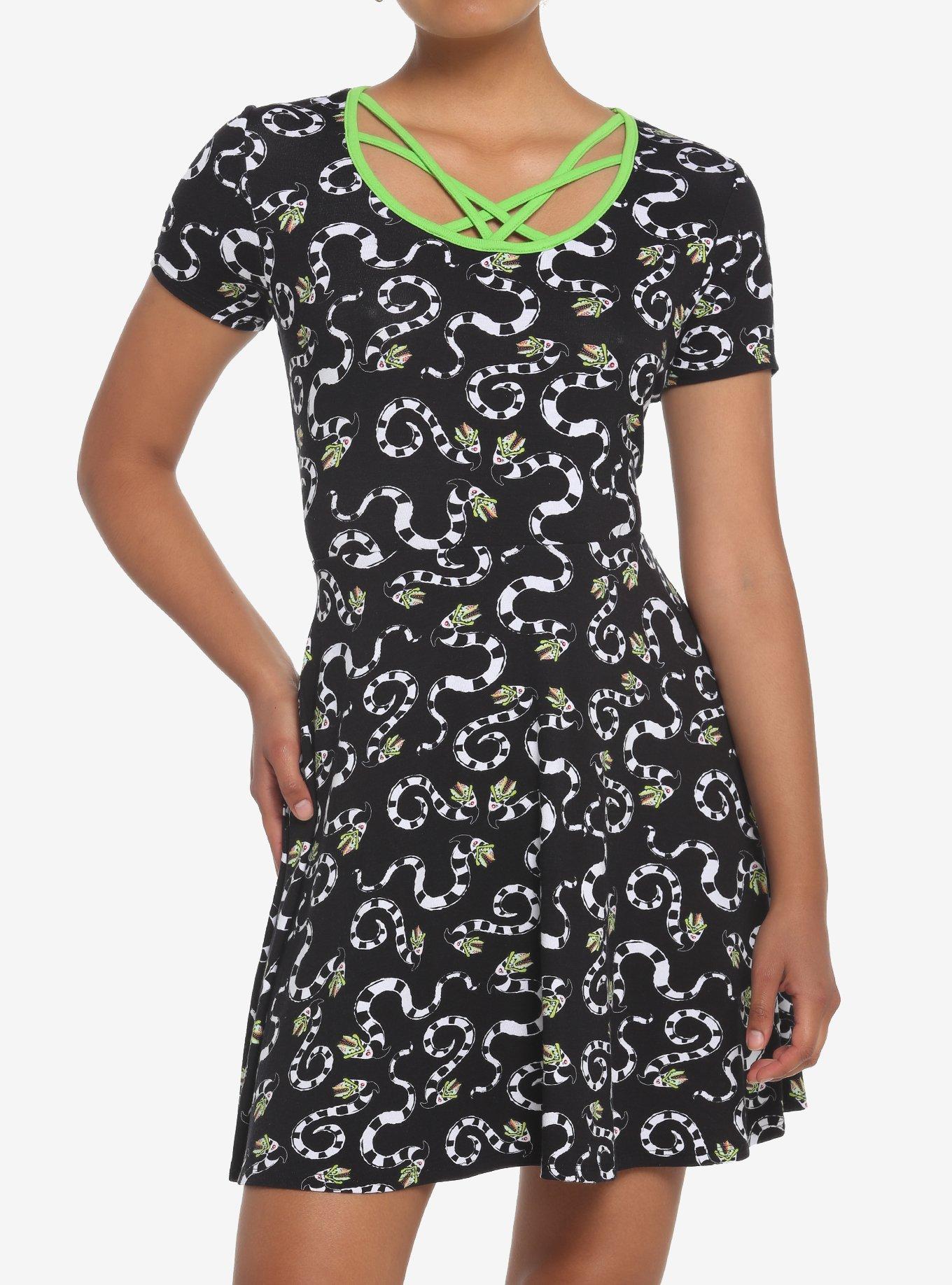 Beetlejuice Sandworm Skater Dress, MULTI, hi-res