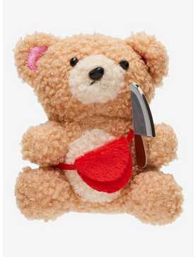 Fuzzy Bear Knife Plush Key Chain, , hi-res
