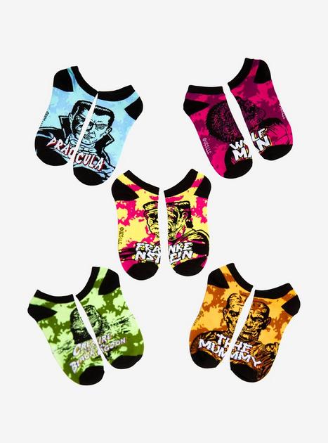 Universal Monsters Tie-Dye No-Show Socks 5 Pack | Hot Topic