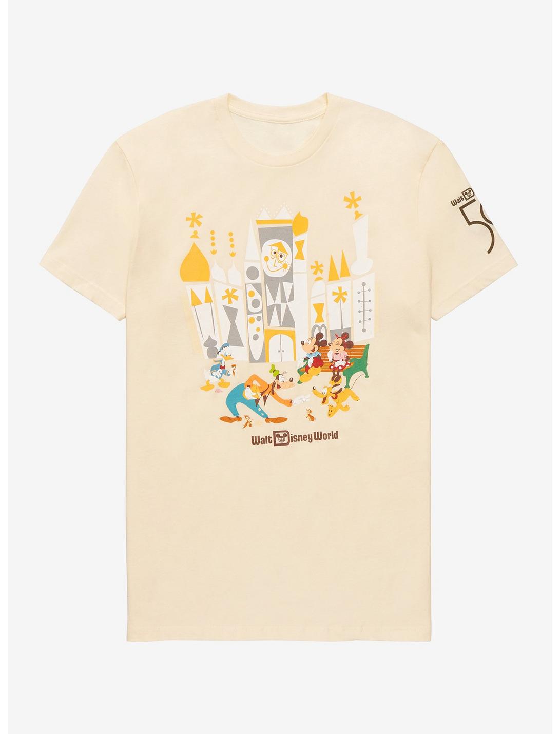 Disney Walt Disney World 50th Anniversary Mickey & Friends It’s A Small World Women’s T-Shirt - BoxLunch Exclusive, OFF WHITE, hi-res