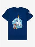 Disney Walt Disney World 50th Anniversary Mickey Mouse & Castle Women’s T-Shirt - BoxLunch Exclusive, ROYAL, hi-res