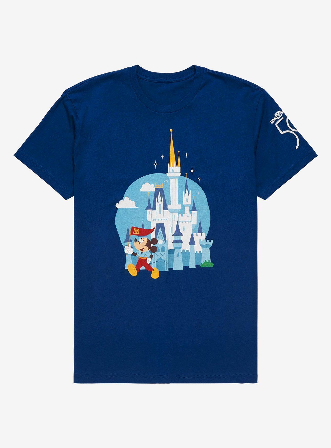 Disney Adult Shirt - Walt and Mickey Partners Statue Castle