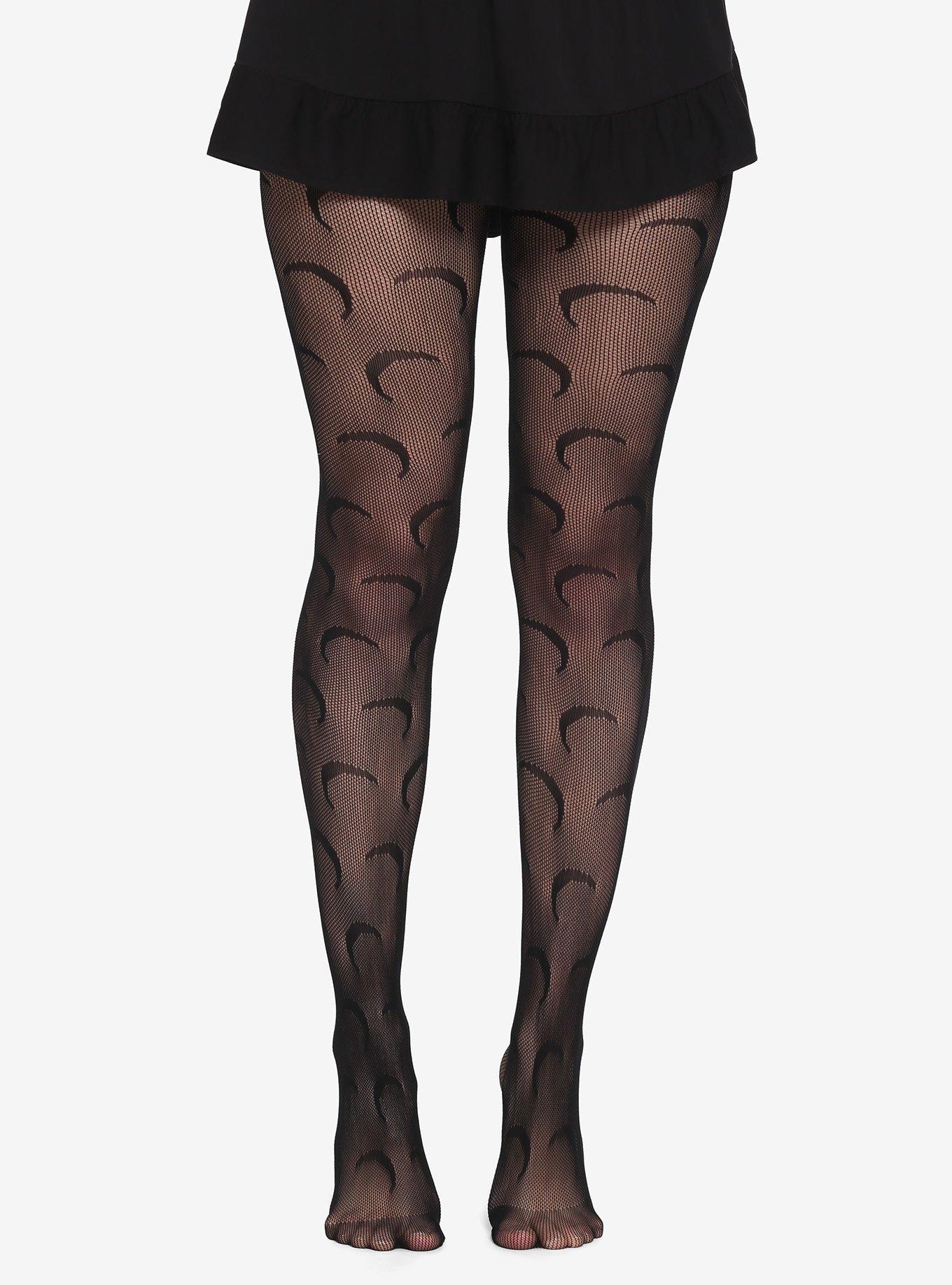 Witchy Moon Tights / Fishnets / Halloween Spooky Leggings / Pantyhose /  Witch / Grunge