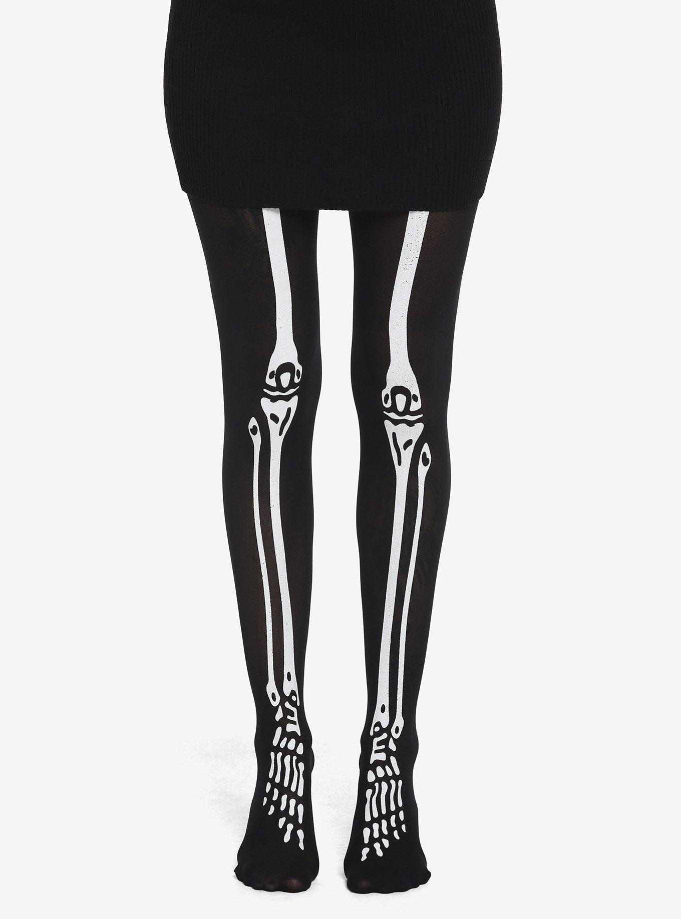 Glow Greens The-Dark Halloween Skeleton Leggings For Women High