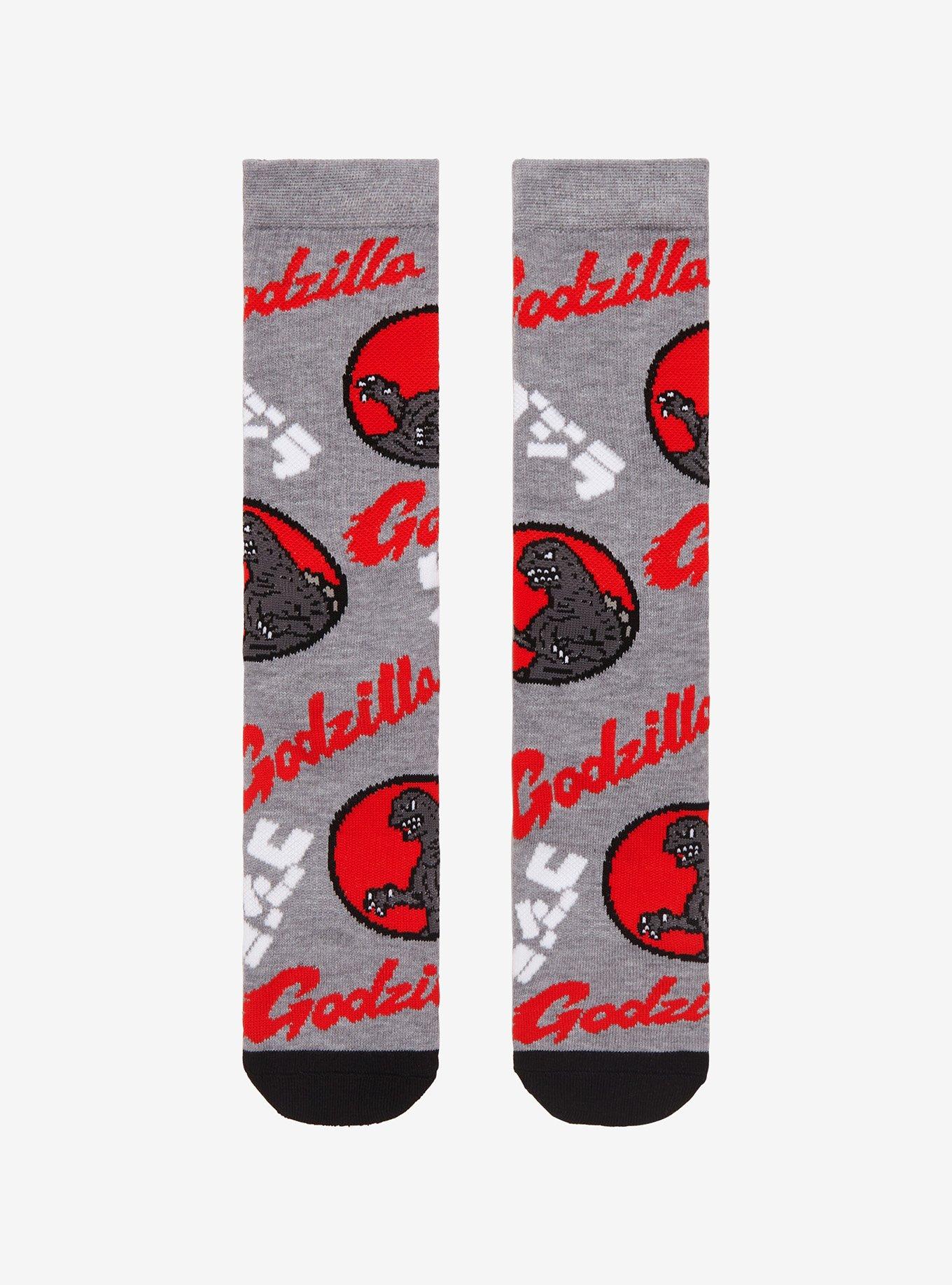 Godzilla Circle Portrait Crew Socks, , hi-res