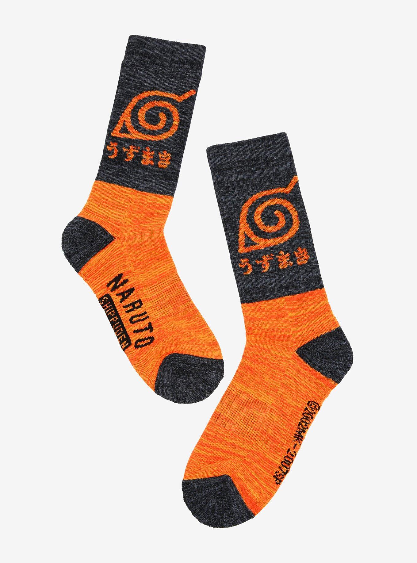 Naruto Shippuden Hidden Leaf Symbol Crew Socks, , hi-res