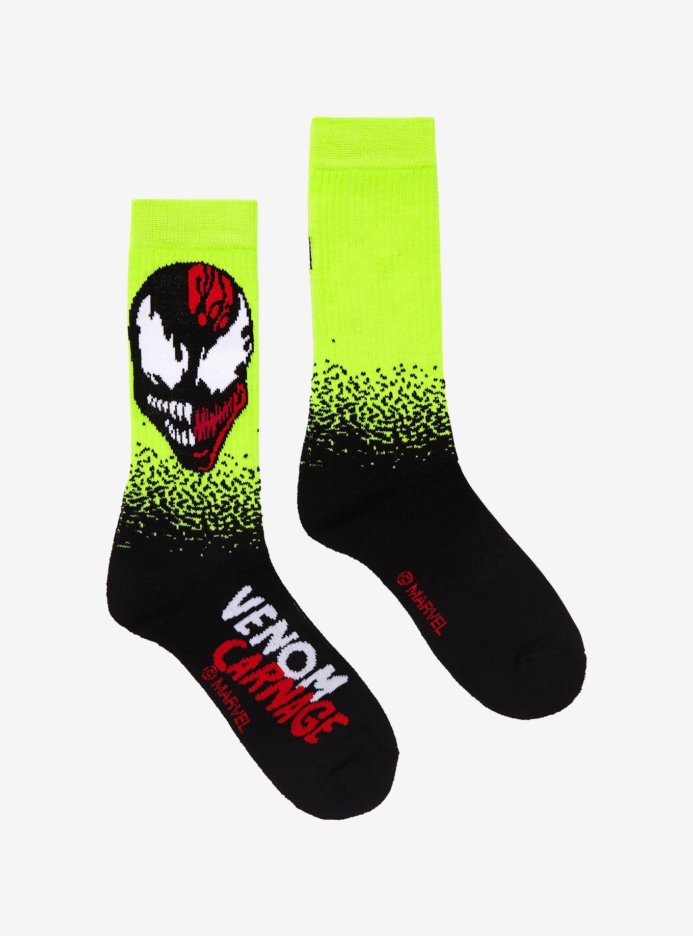Marvel Venom & Carnage Split Face Crew Socks, , hi-res