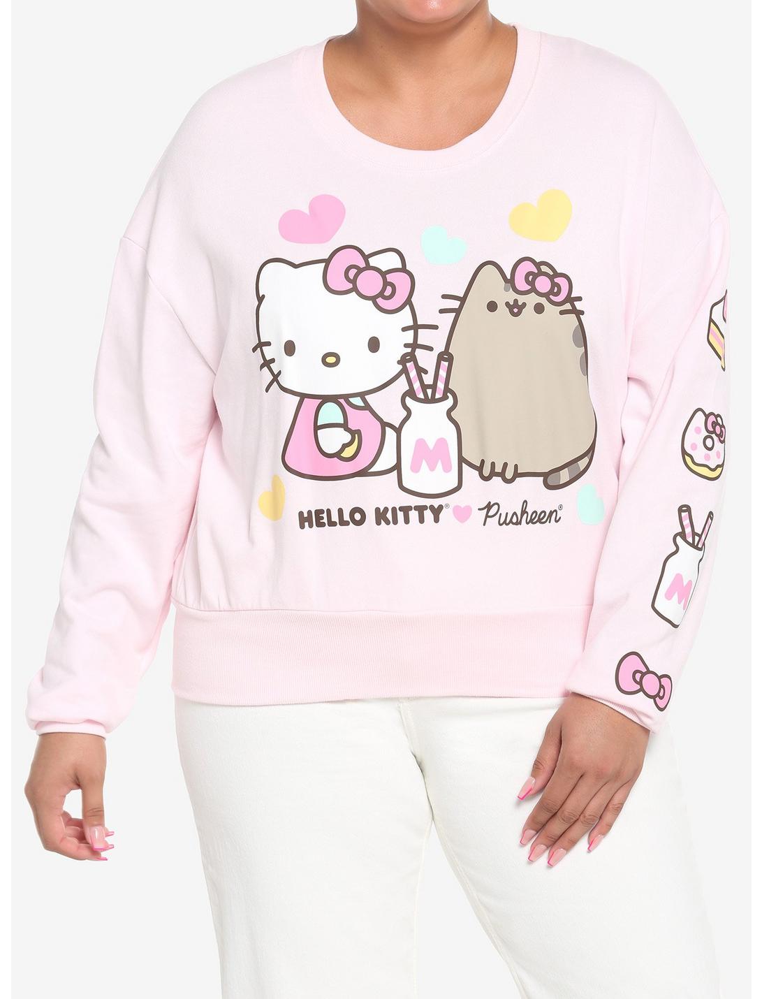 Hello Kitty X Pusheen Sweets Girls Crop Sweater Plus Size, MULTI, hi-res