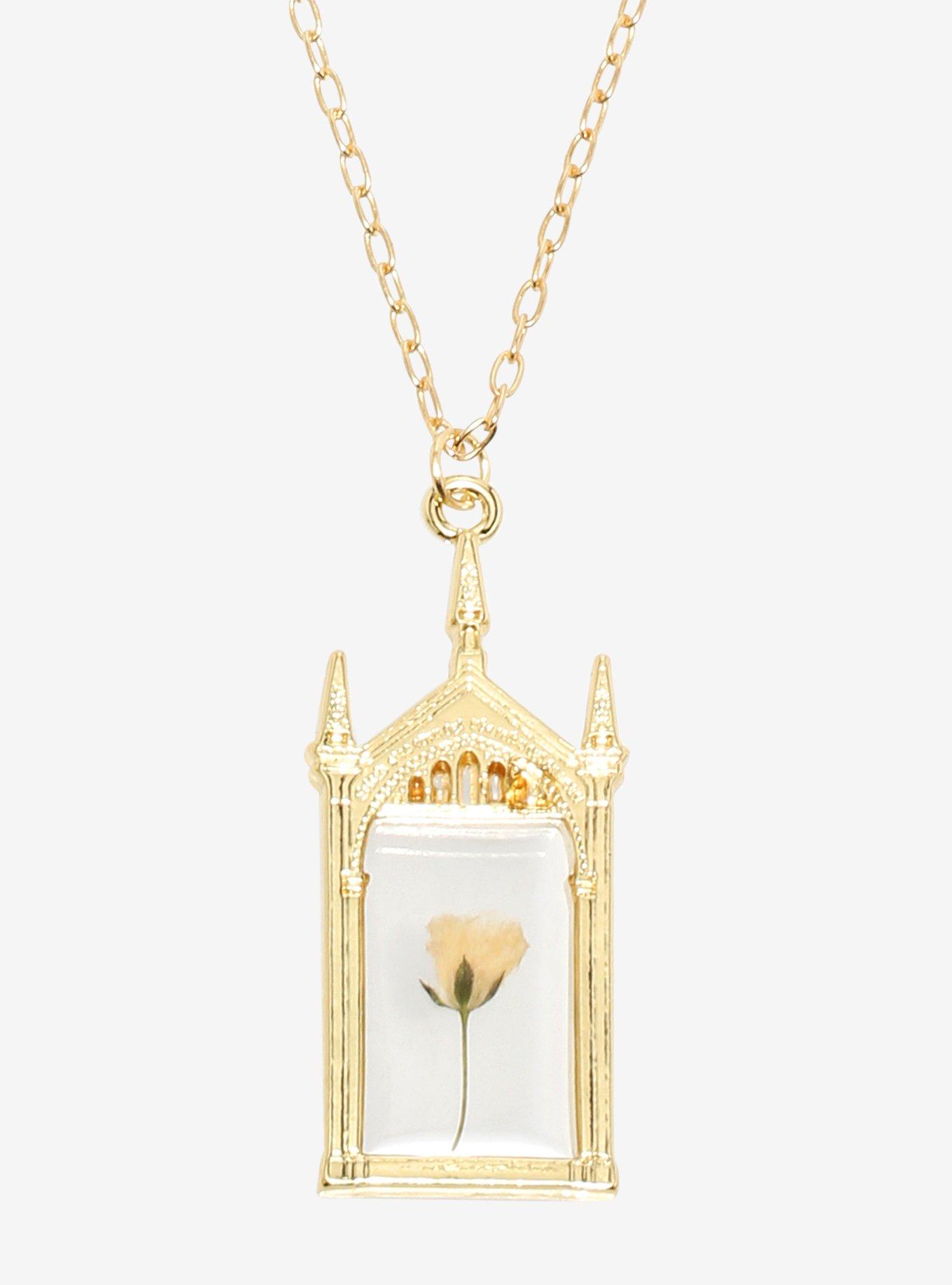 Harry Potter Mirror Of Erised Dried Flower Necklace