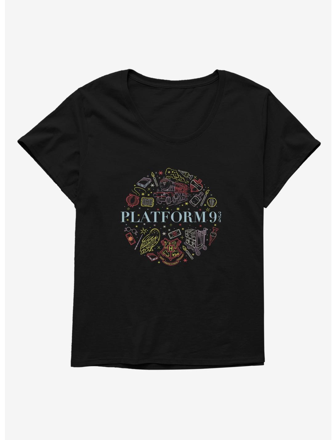 Harry Potter Sketched Platform 9 3/4 Icons Womens T-Shirt Plus Size, , hi-res