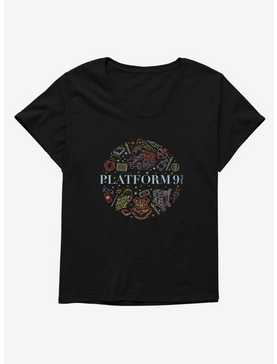 Harry Potter Sketched Platform 9 3/4 Icons Womens T-Shirt Plus Size, , hi-res