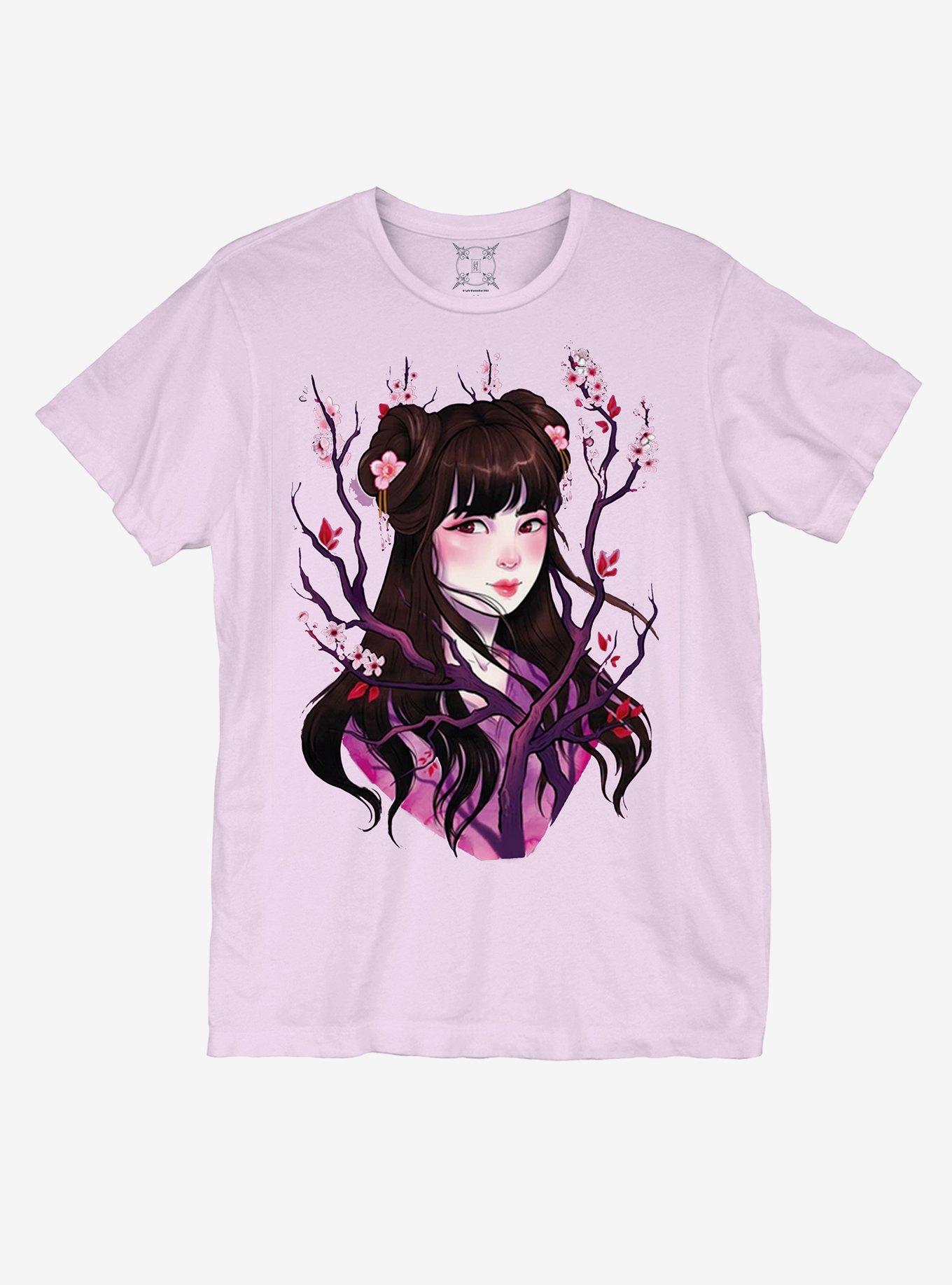 Lavender Sakura Girl Boyfriend Fit Girls T-Shirt By Lyfe, MULTI, hi-res