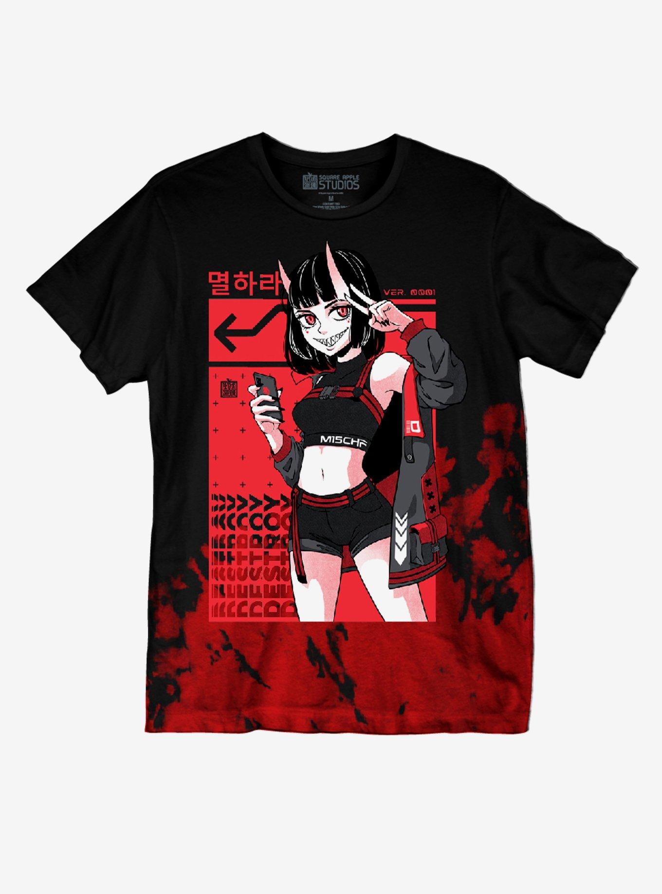 Demon Girl Wash Boyfriend Fit Girls T-Shirt By Square Apple Studios, MULTI, hi-res