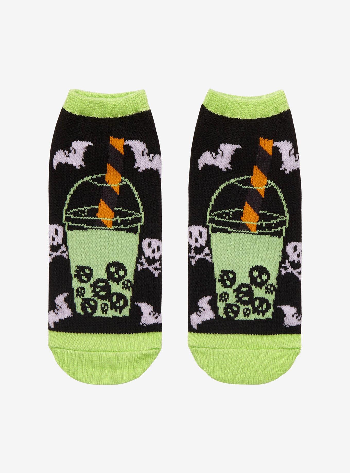 Halloween Skull Boba No-Show Socks, , hi-res