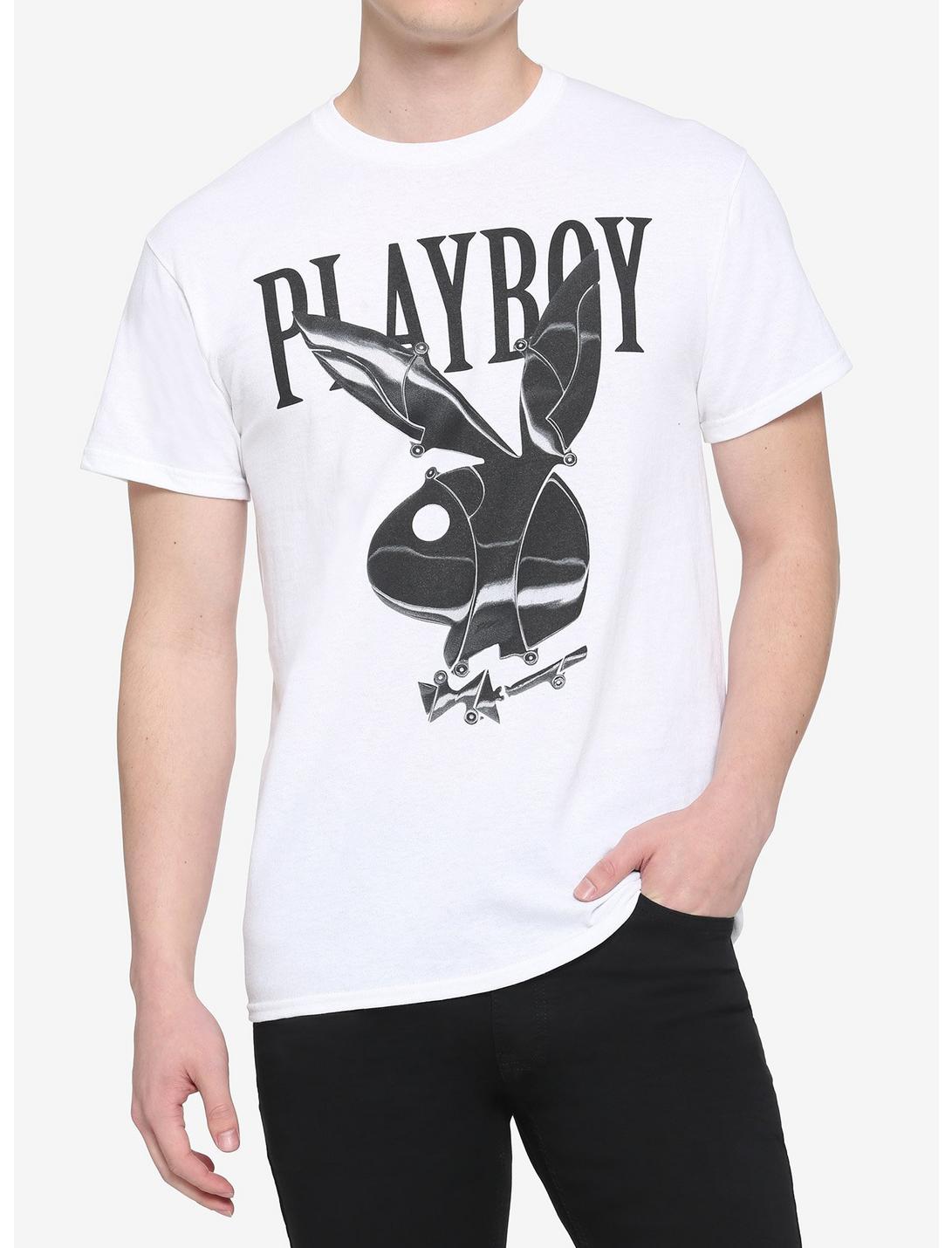 Playboy Mechanical Logo T-Shirt, BLACK  WHITE, hi-res