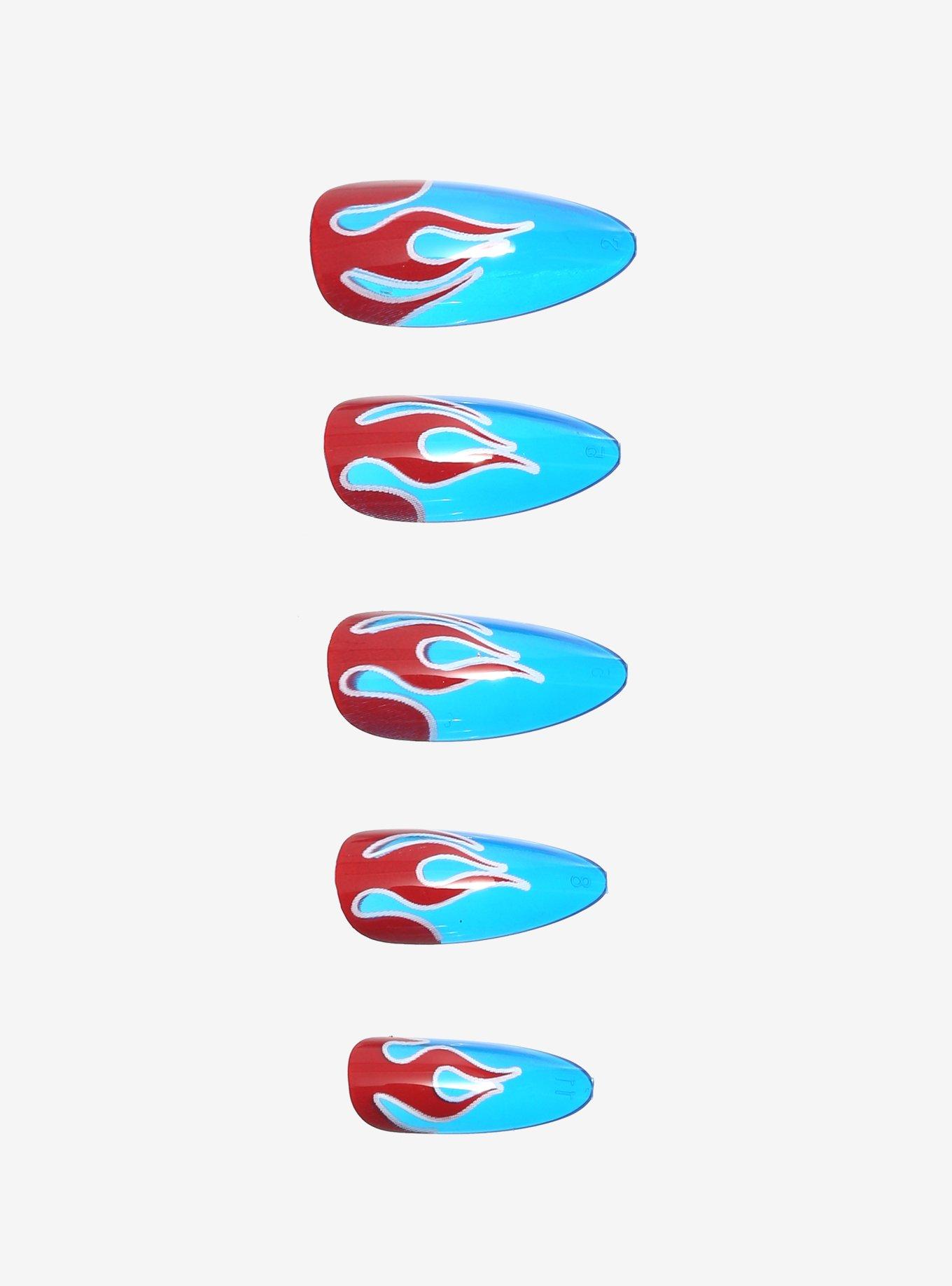 Lunar Tides Blue Flame Faux Nail Set, , hi-res
