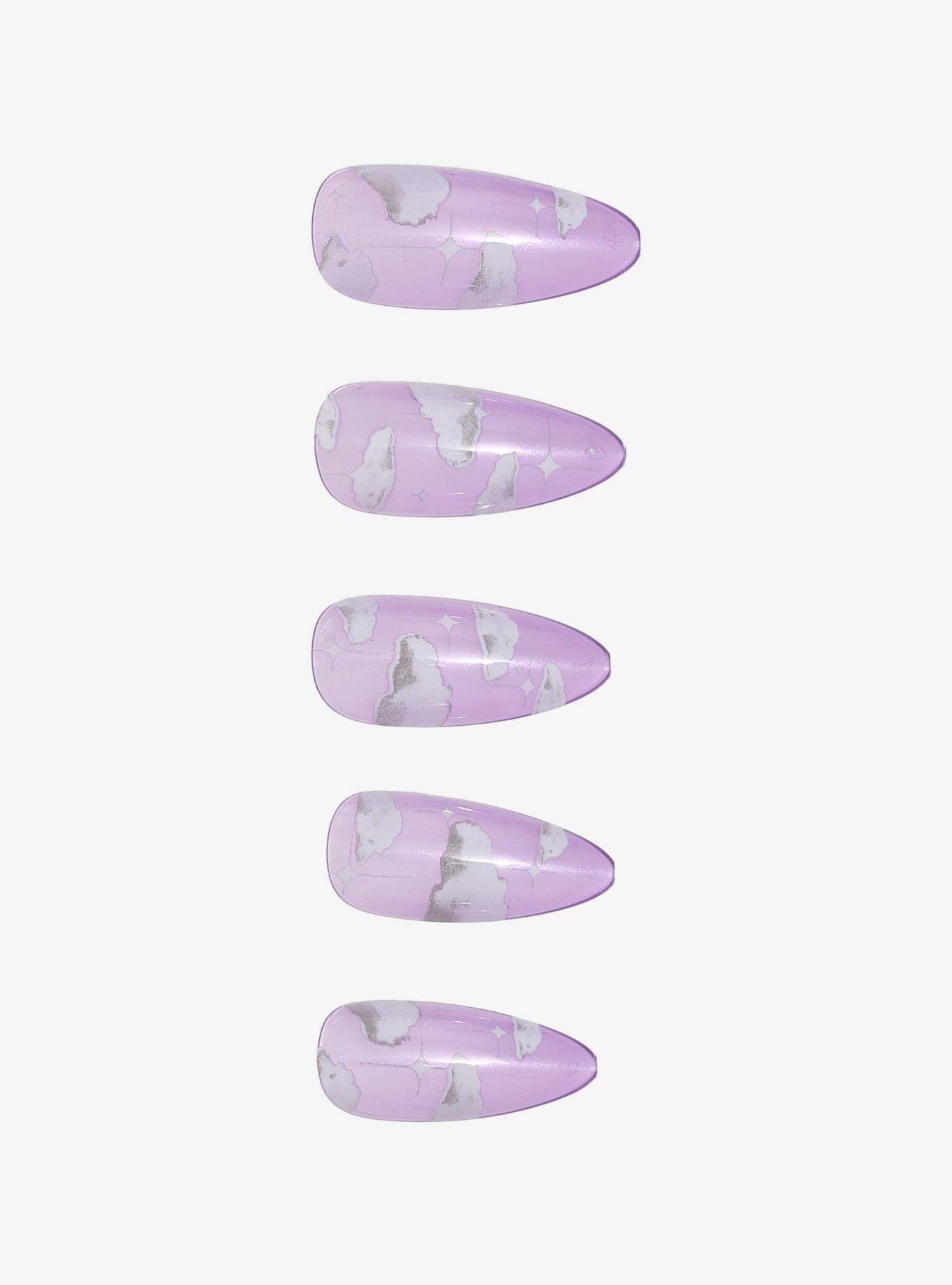 Lunar Tides Purple Clouds Faux Nail Set, , hi-res