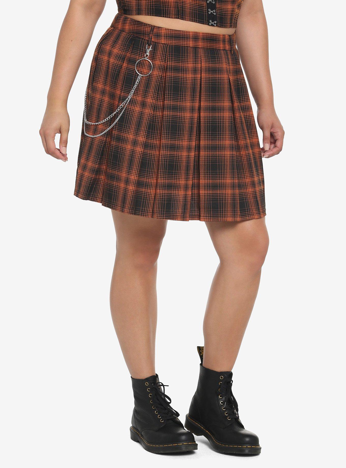 Plaid Pleated Skirt Plus Size Plaid Skirts Kit Tartan Pleated Midi