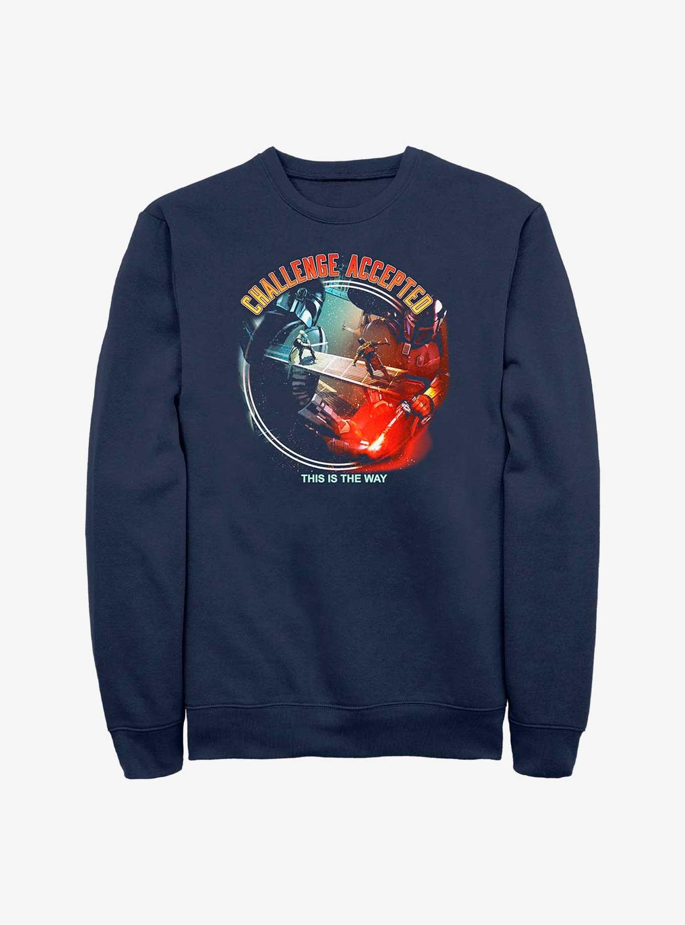 Star Wars Book Of Boba Fett Challenge Accepted Sweatshirt, NAVY, hi-res