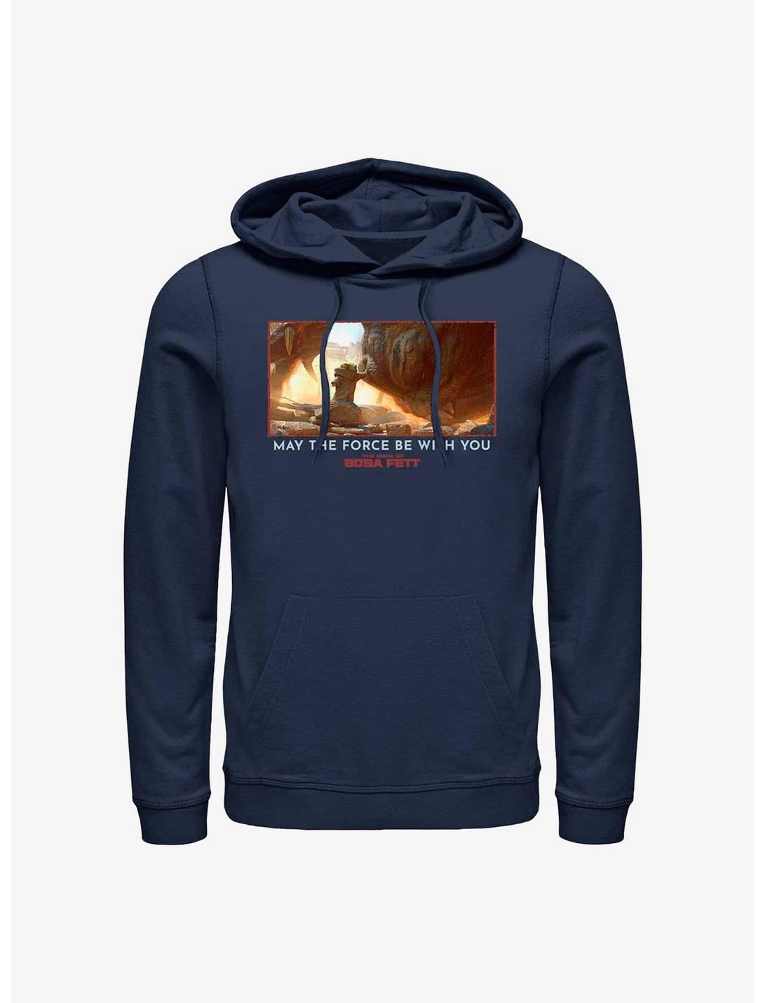 Star Wars Book Of Boba Fett The Child & Rancor May The Force Be With You Hoodie, NAVY, hi-res