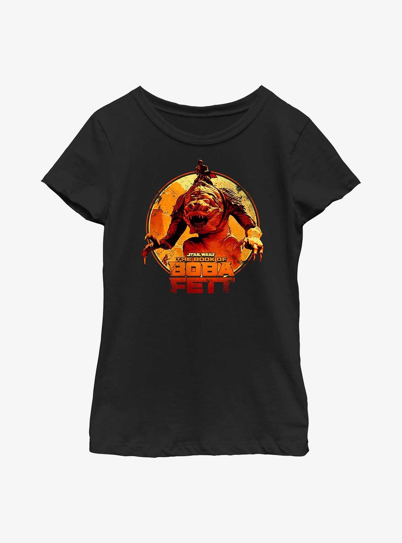 Star Wars Book Of Boba Fett The Rancor Rider Youth Girls T-Shirt, , hi-res