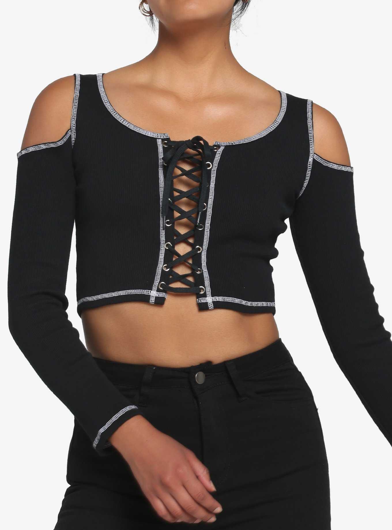 Womens Lace-up Croptop