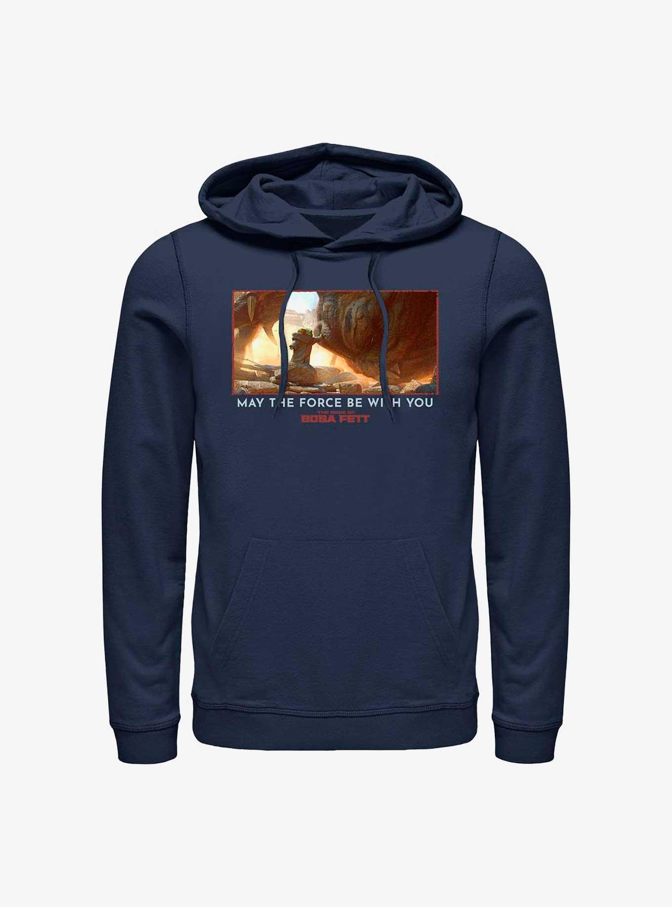 Star Wars Book Of Boba Fett The Child & Rancor May The Force Be With You Hoodie, NAVY, hi-res