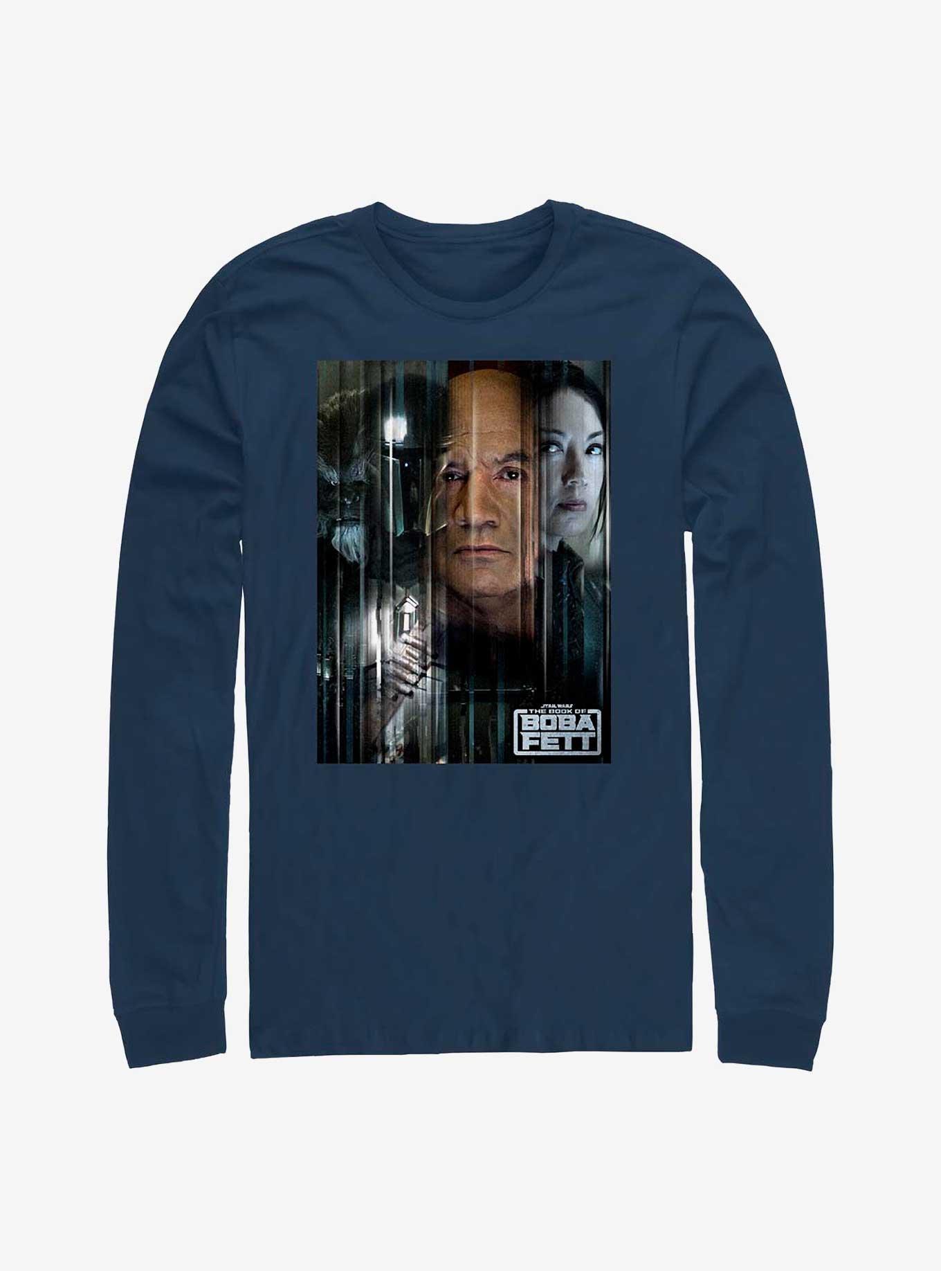 Star Wars Book Of Boba Fett Poster Long-Sleeve T-Shirt, NAVY, hi-res