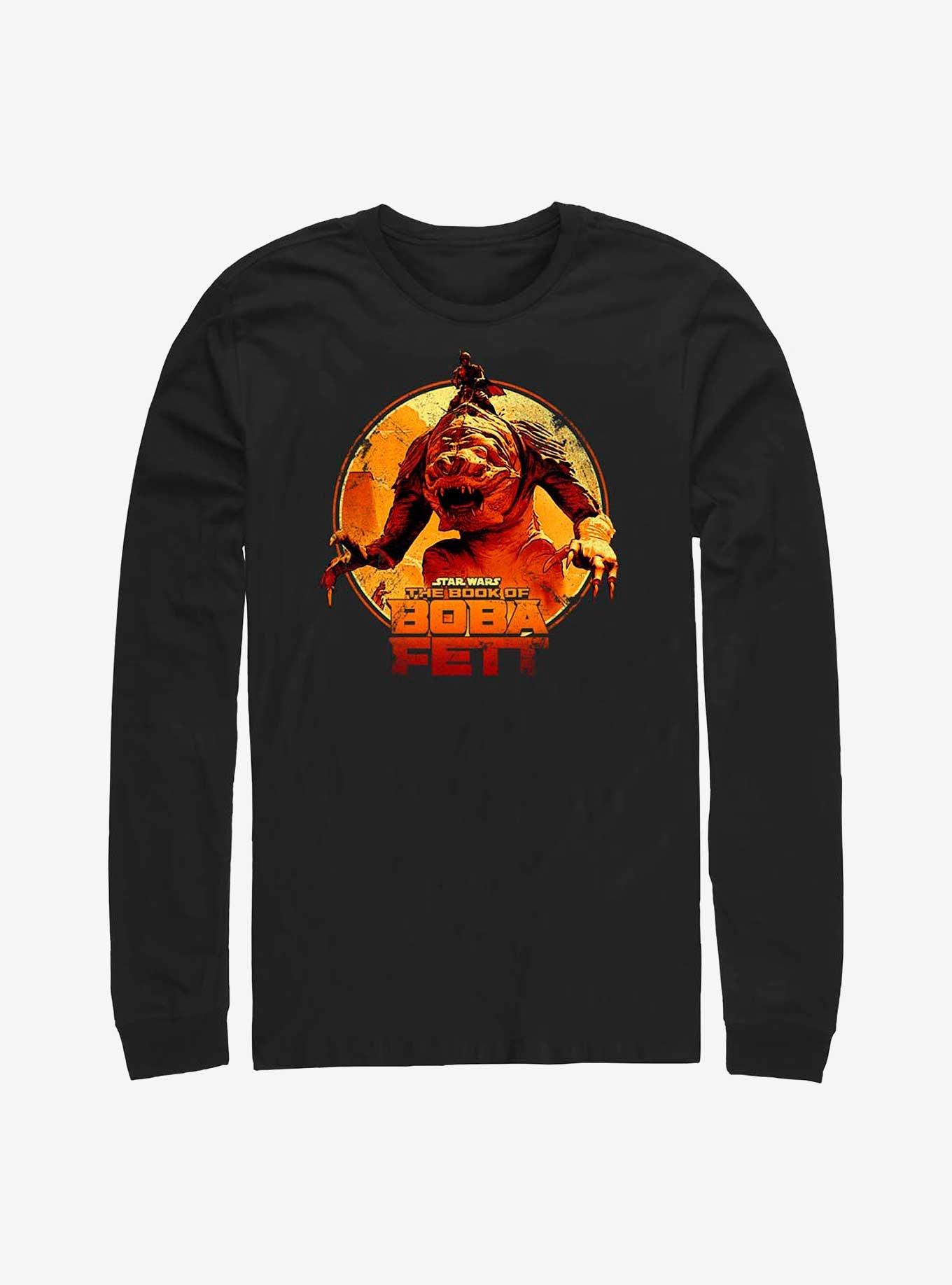 Star Wars Book Of Boba Fett The Rancor Rider Long-Sleeve T-Shirt, BLACK, hi-res