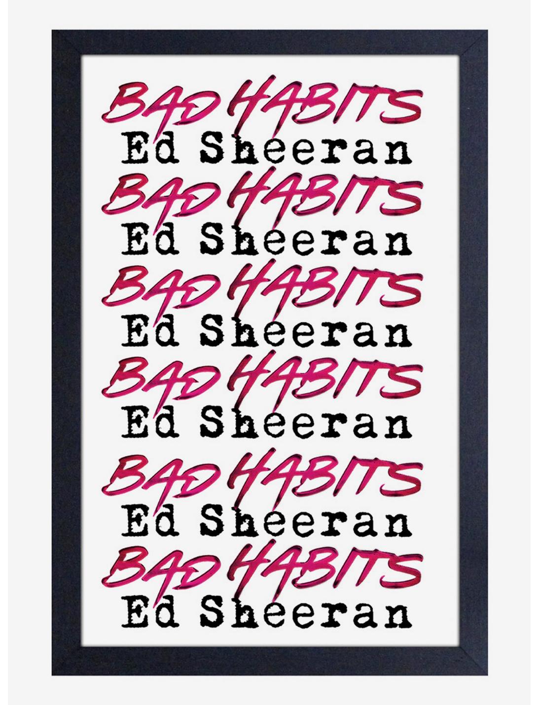 Ed Sheeran Bad Habits Repeat Framed Wood Wall Art, , hi-res